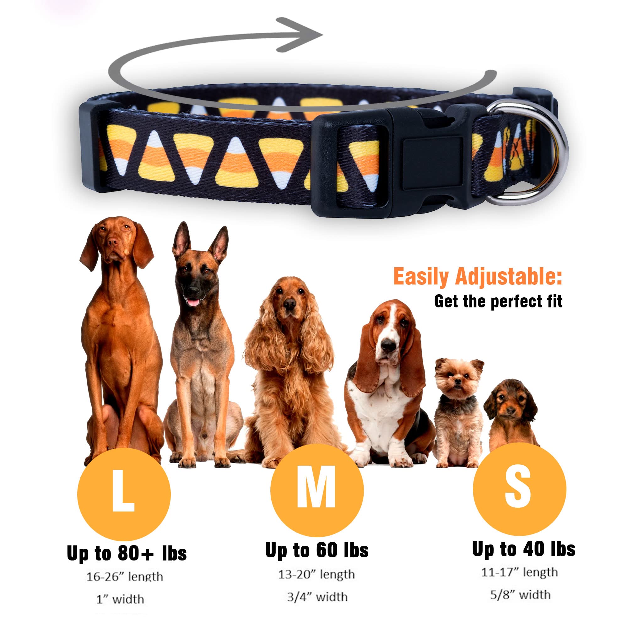 Native Pup Halloween Dog Collar (Small, Candy Corn)