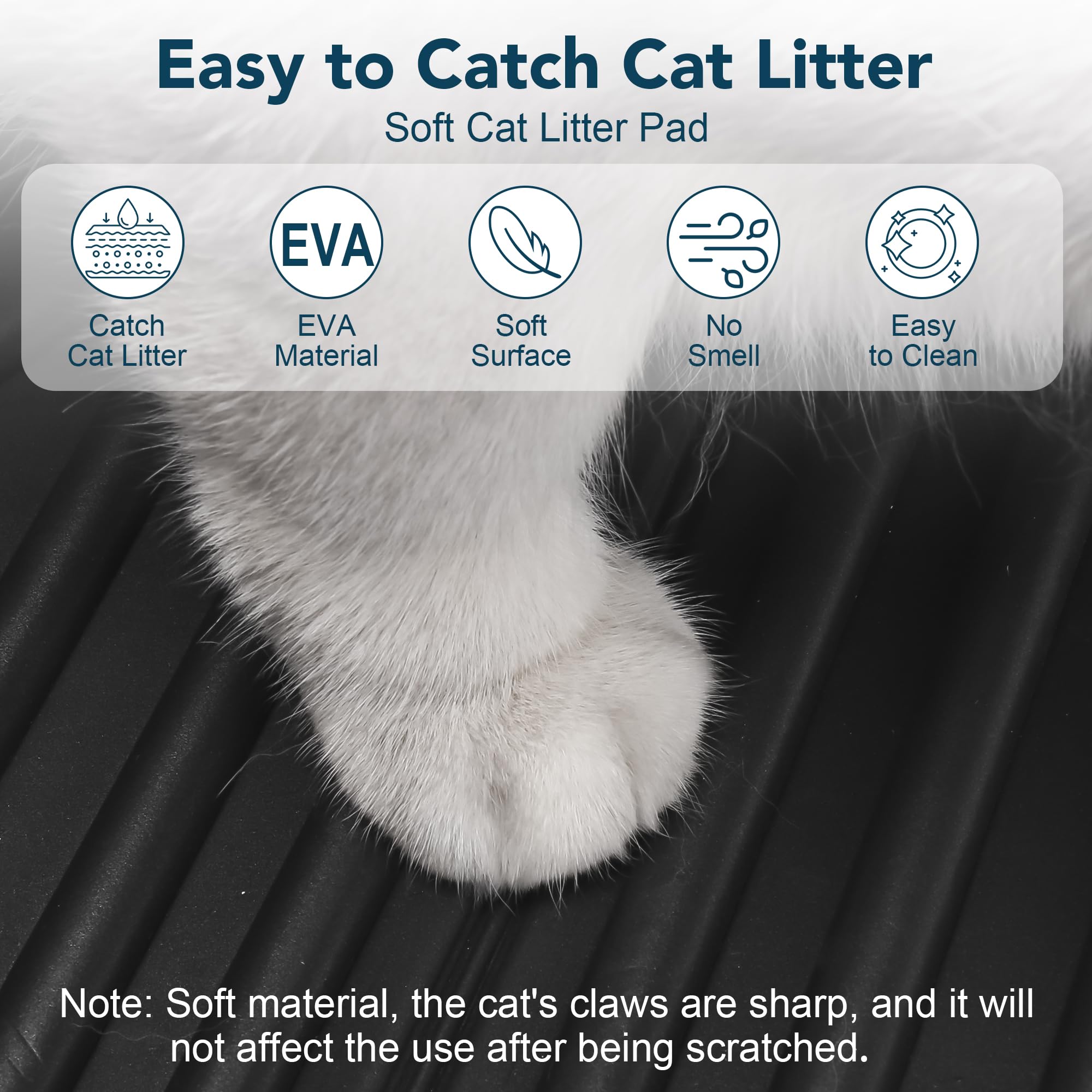 UPSKY Cat Litter Mat, Large Kitty Litter Trapping Mat Soft on Kitty Paws, Litter Box Mat Keep Floor Clean, 31 x 24 Waterproof an