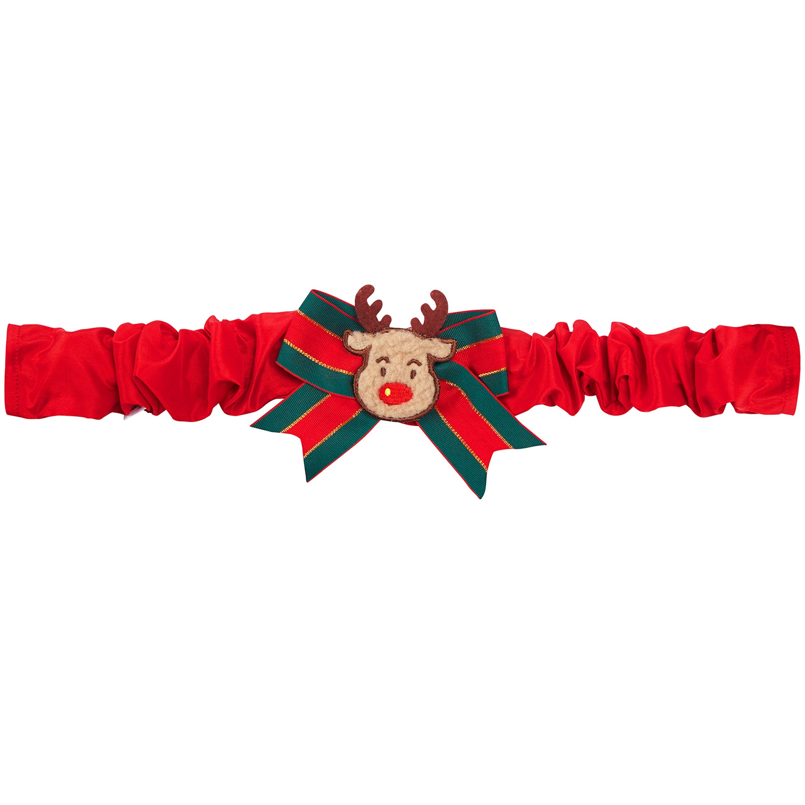 Blueberry Pet Festival Fever Christmas Reindeer Dog Collar Cover For Small, Medium, Large Collars, Holiday Decorative Accessory