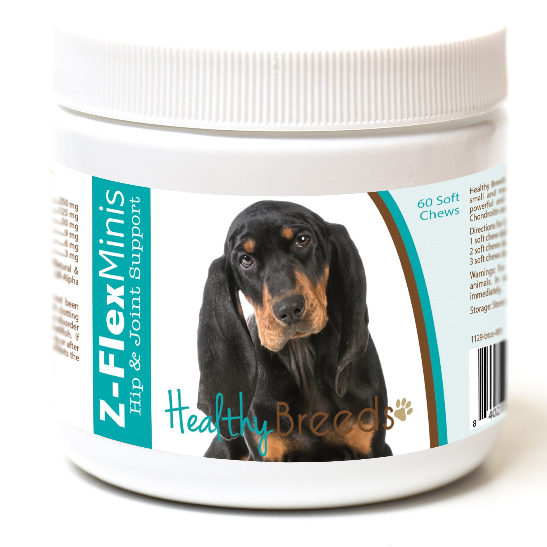 Healthy Breeds Black and Tan Coonhound Z-Flex Minis Hip and Joint Support Soft Chews 60 Count