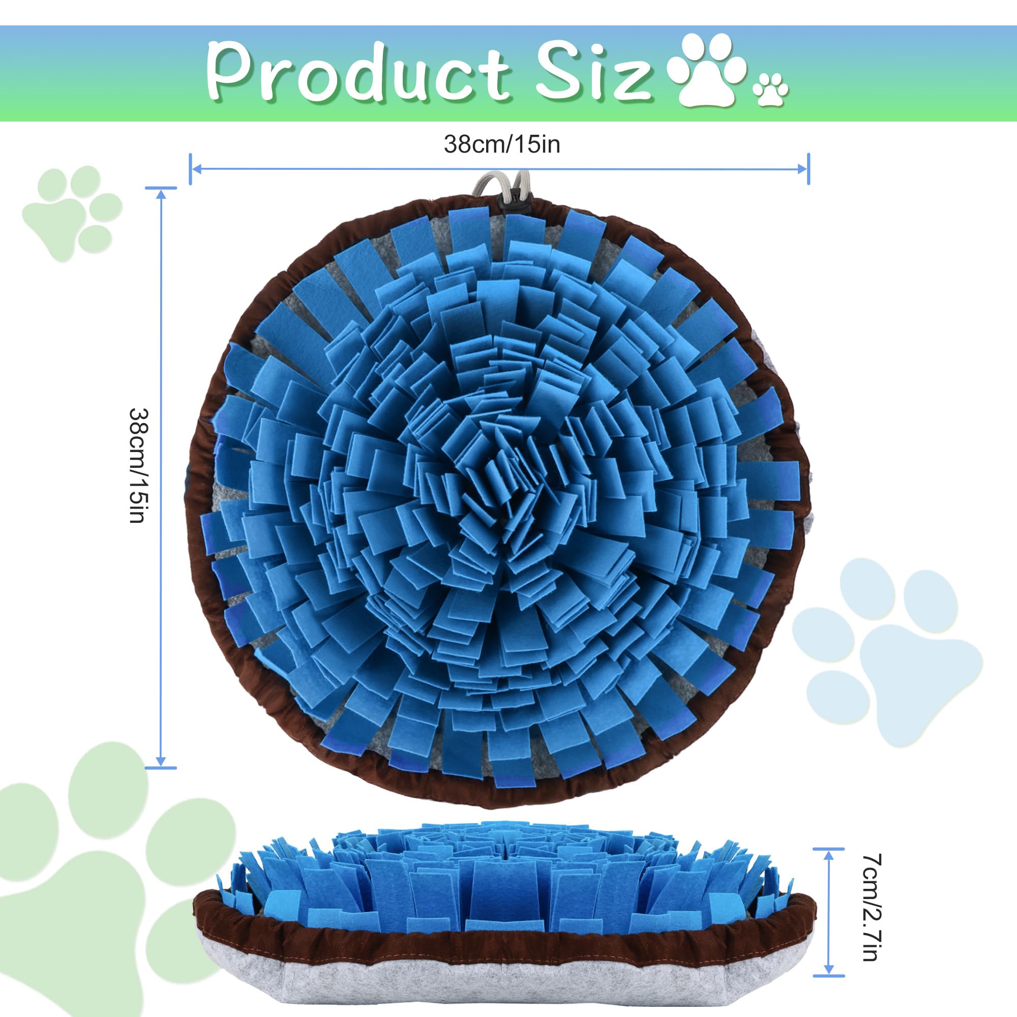 Didibirdi 2 Pce Snuffle Mat For Dogs, Adjustable Size Encourages Natural Foraging Skills For Cat And Rabbit Or Other Pet
