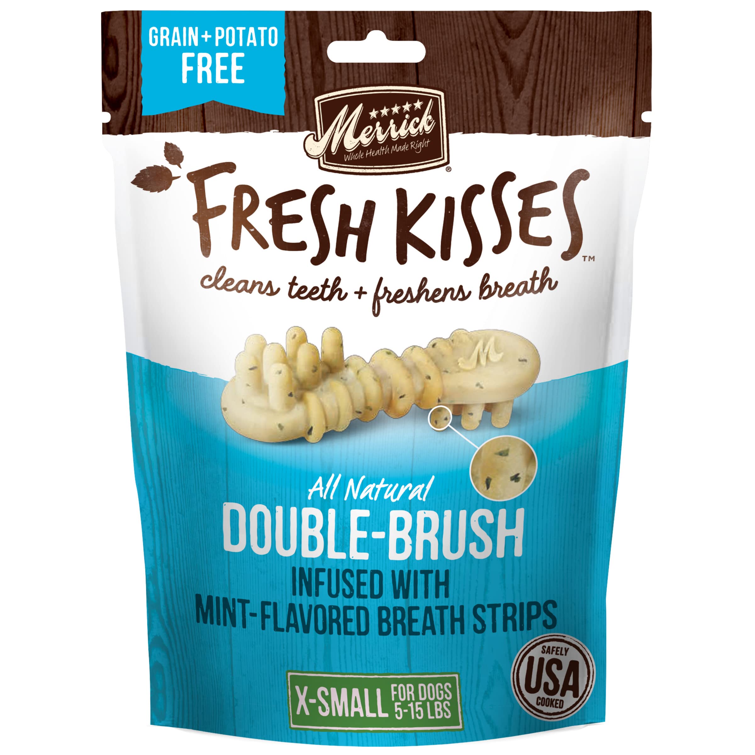 Merrick Fresh Kisses Mint Breath Strips For Extra Small Dogs (7-17 Lbs) 12Oz