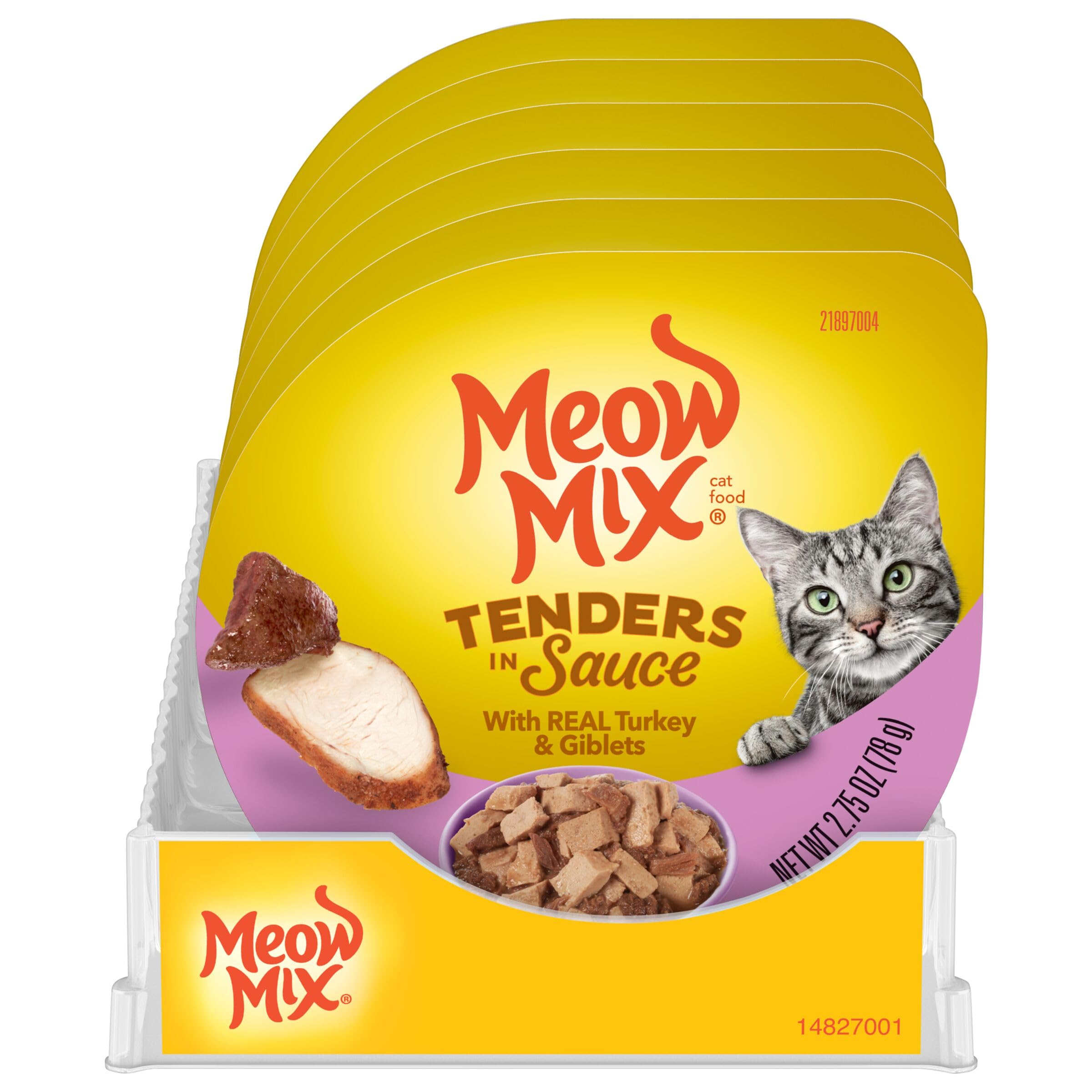 Meow Mix Tenders in Sauce Wet Cat Food, Turkey & Giblets, 2.75 Ounce Cup (Pack of 12)