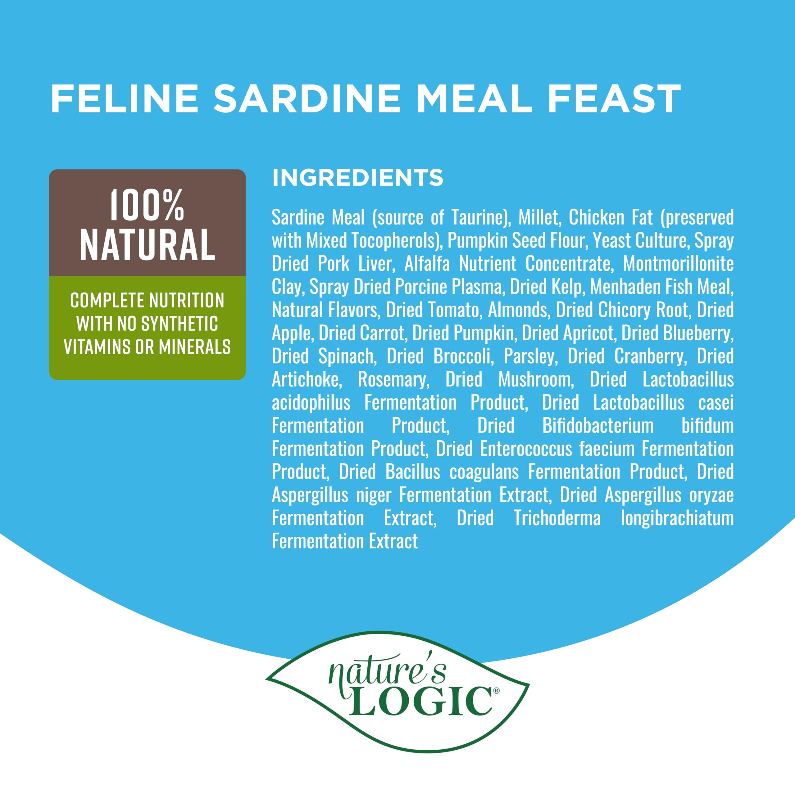 Natures Logic Sardine Dry Cat Food (1 Pack), 15.4 lb