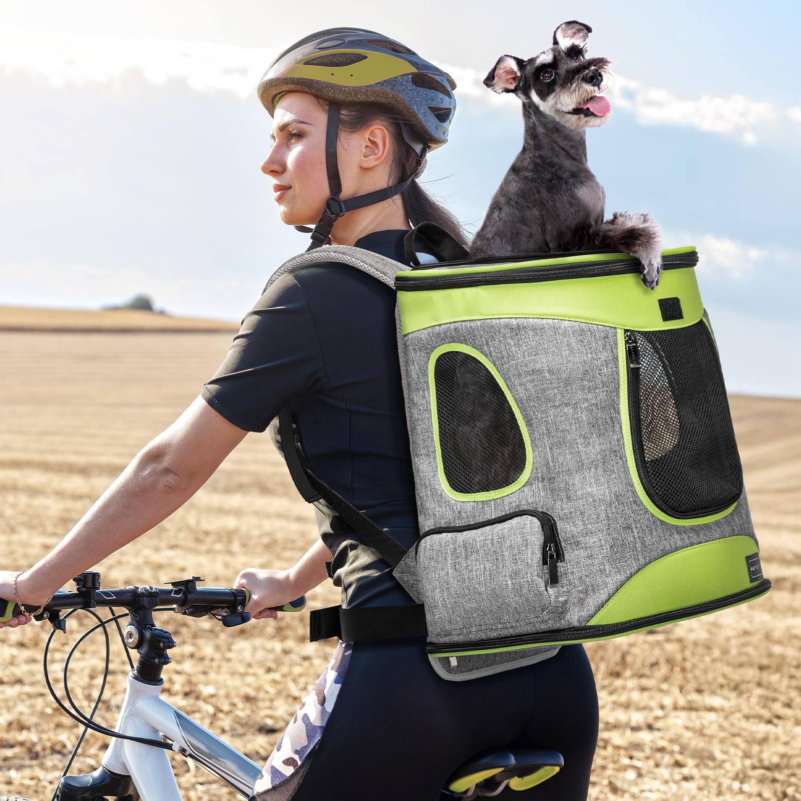 Petsfit Pet Backpack Carrier Easy-Fit Dog Travel Backpack Carrier For Hiking Walking Cycling Suitable For Small Medium Dogs Cats