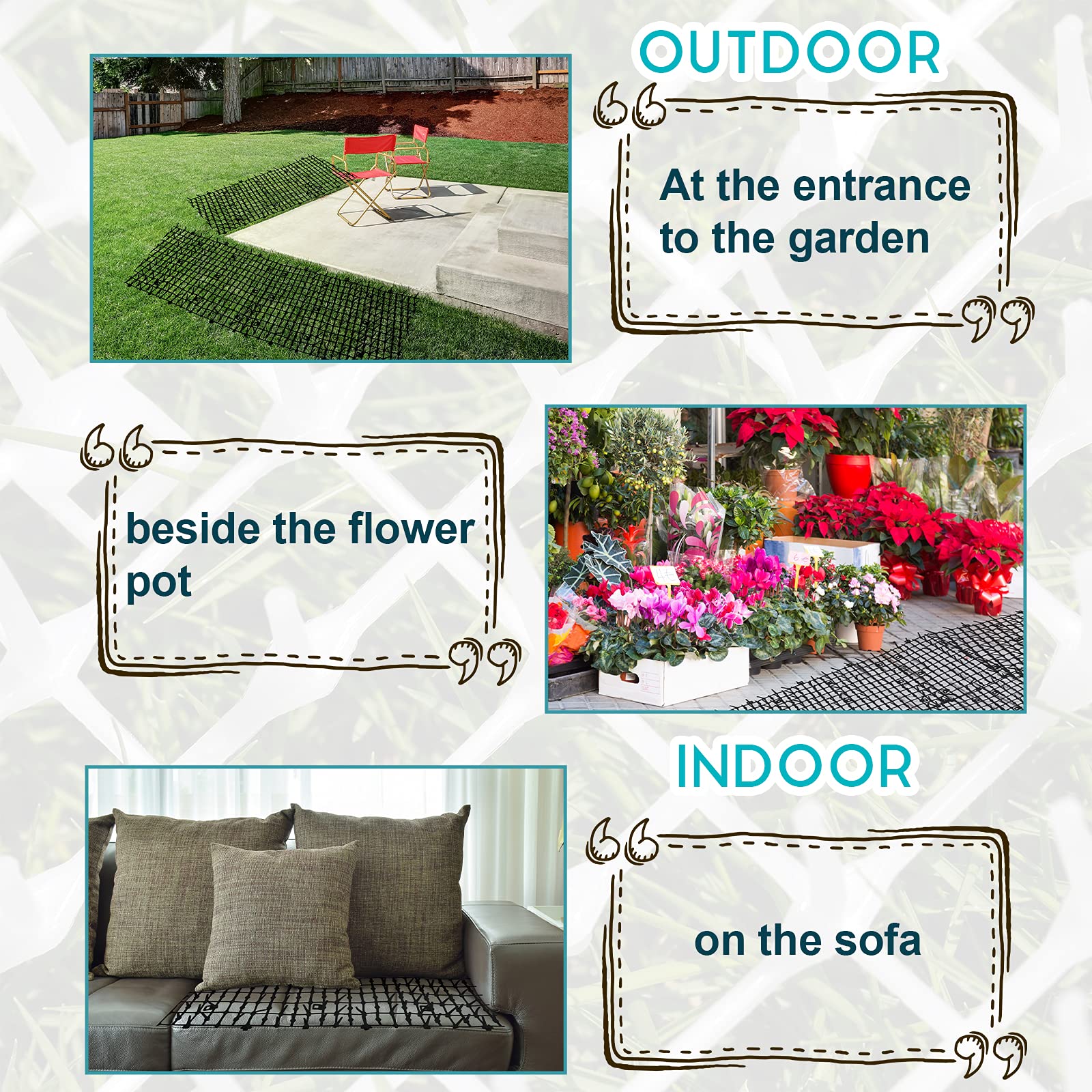 Zopeal 79 x 12 Inch/1 Roll Cat Spikes Keep Dog Off Couch Cat Deterrent Mat Strips Spiked Mat Fence Outdoor Indoor Keep Pet Off C