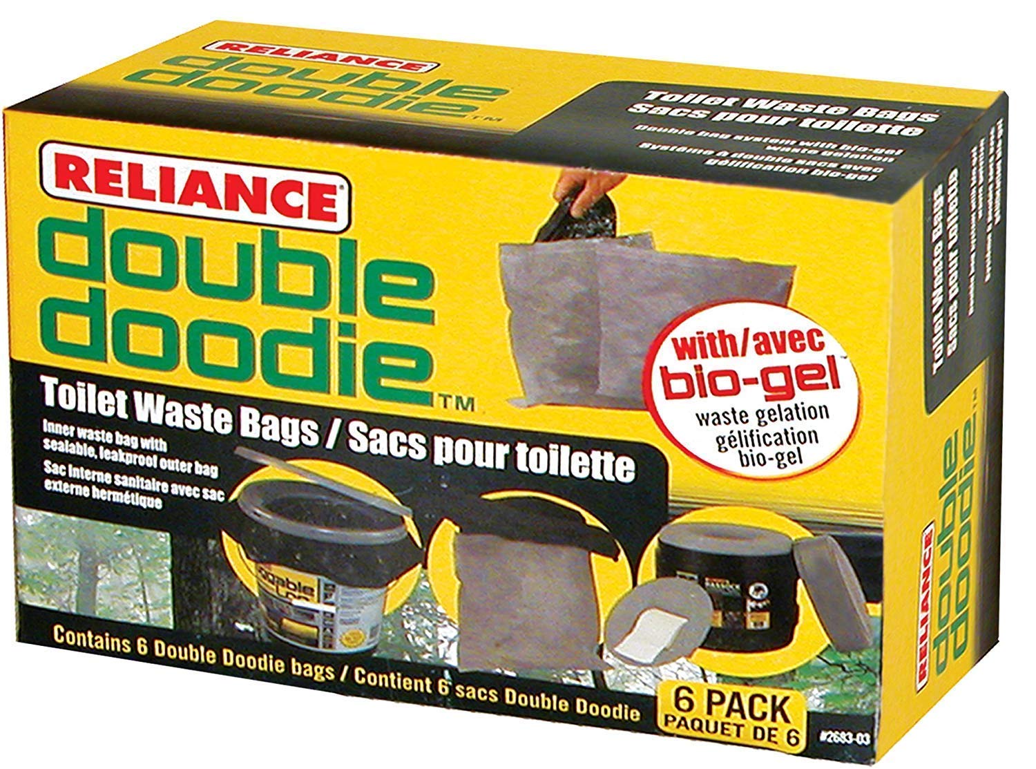 Reliance Products 2683-03 Double Doodie Toilet Waste Bags (2 X Pack Of 6)