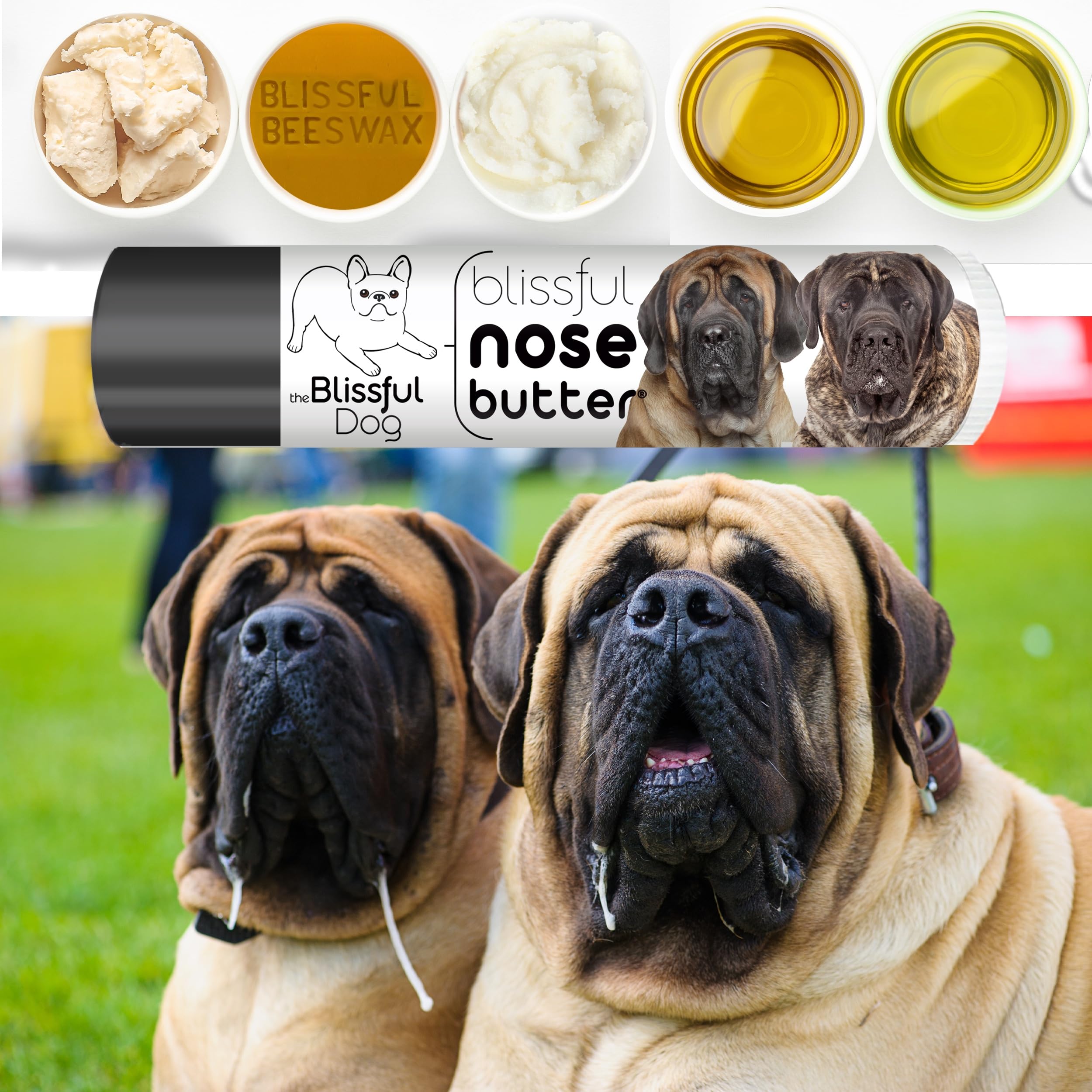 The Blissful Dog Mastiff Unscented Nose Butter - Dog Nose Butter, 0.15 Ounce