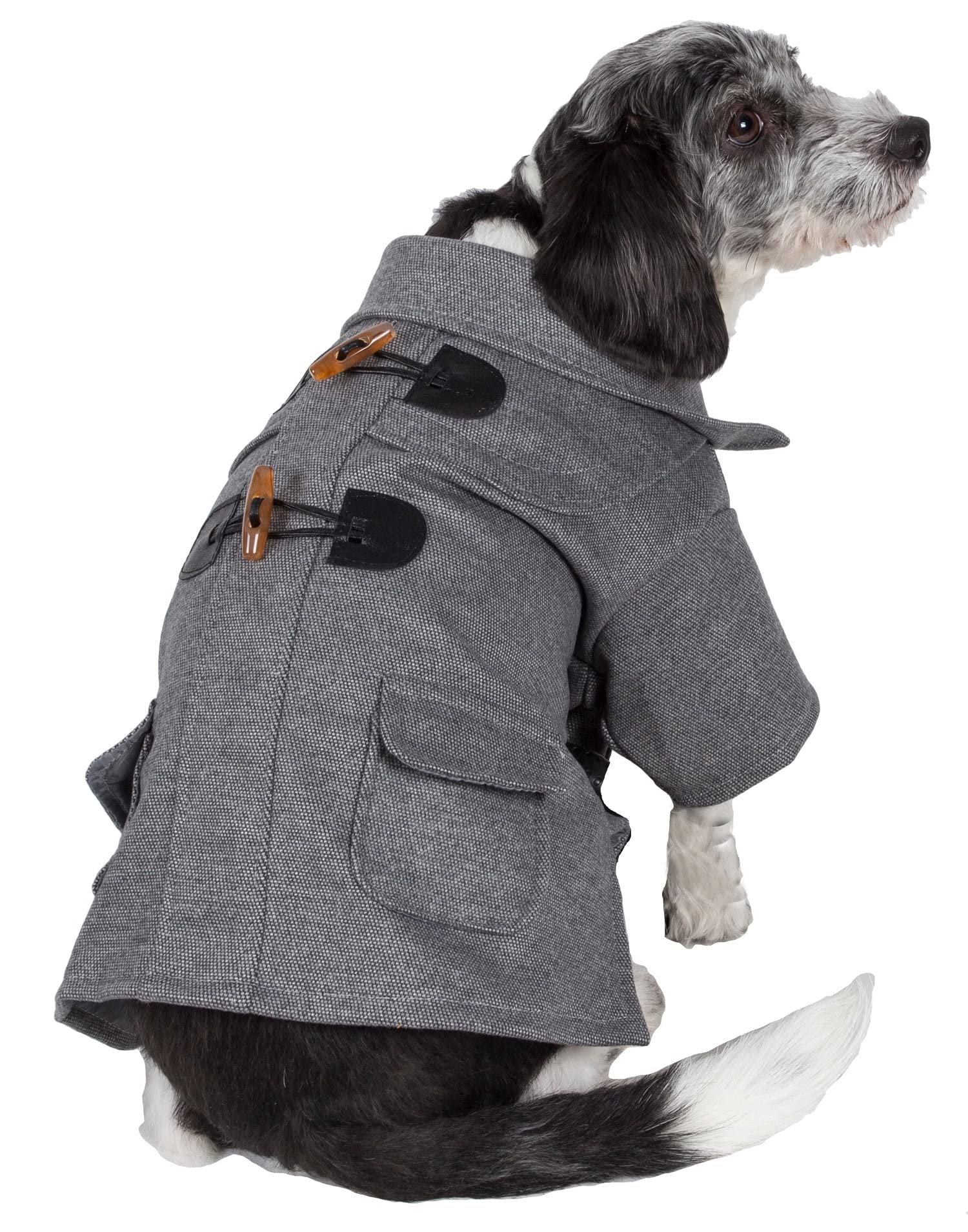 Military Static Rivited Fashion Collared Wool Pet Coat(D0102H7LL3U.)