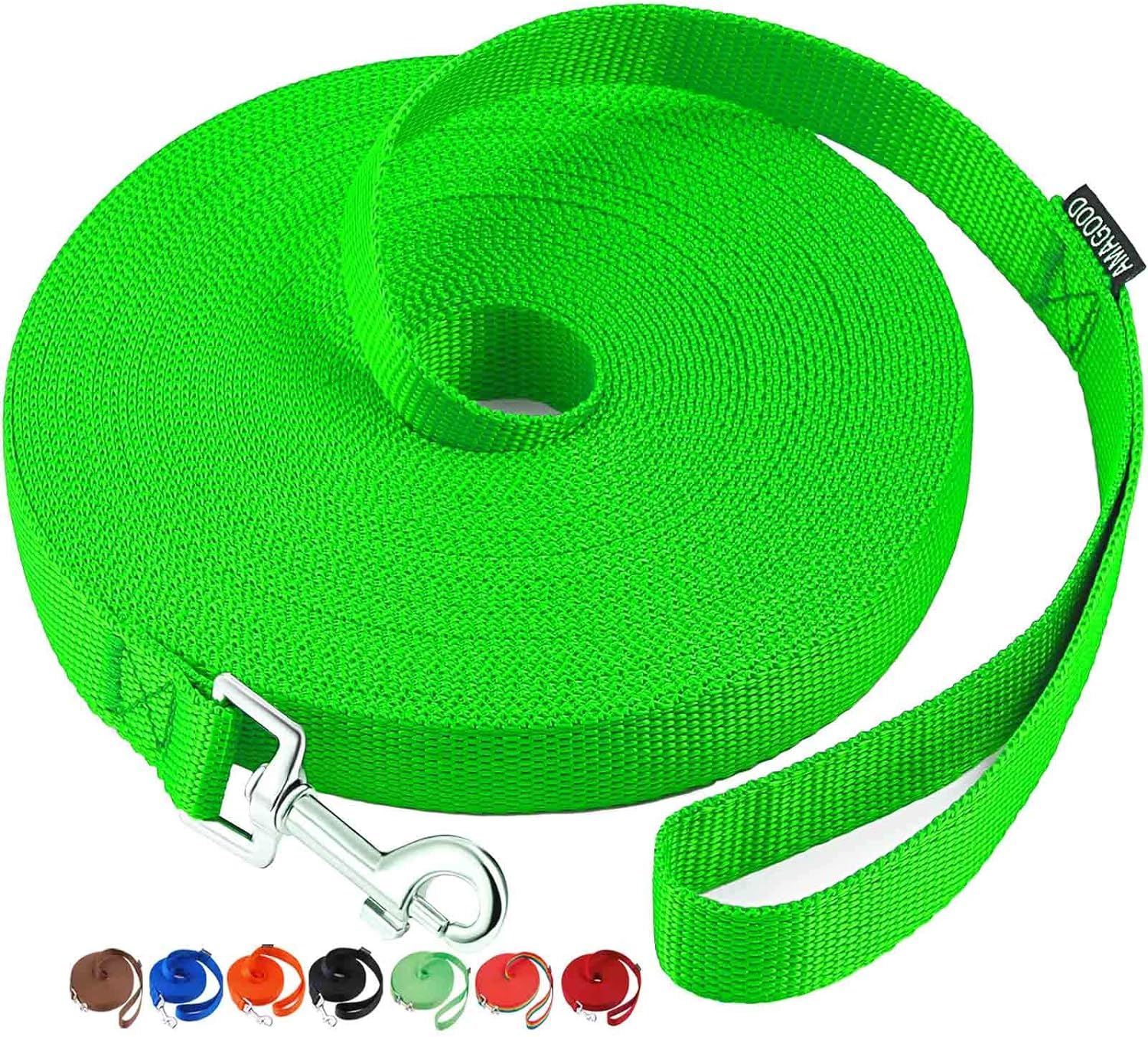 Amagood Dog/Puppy Obedience Recall Training Agility Lead-15 Ft 20 Ft 30 Ft 50 Ft Long Leash-For Dog Training,Tie Out,Play,Safety