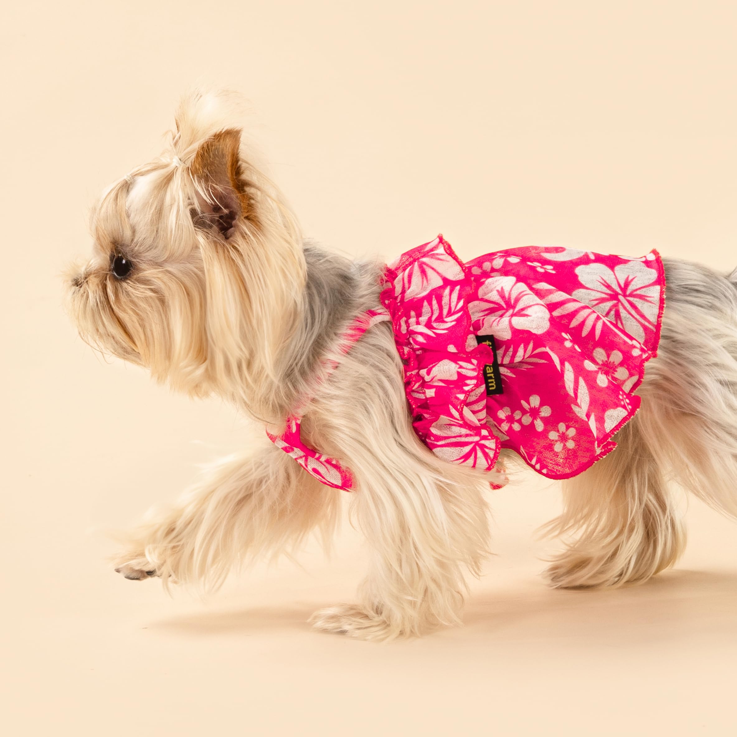 Fitwarm Tropical Dog Dress, Ruffled Doggy Hawaiian Dress, Dog Summer Clothes For Small Dogs Girl, Pet Outfit, Red, White, Xxs