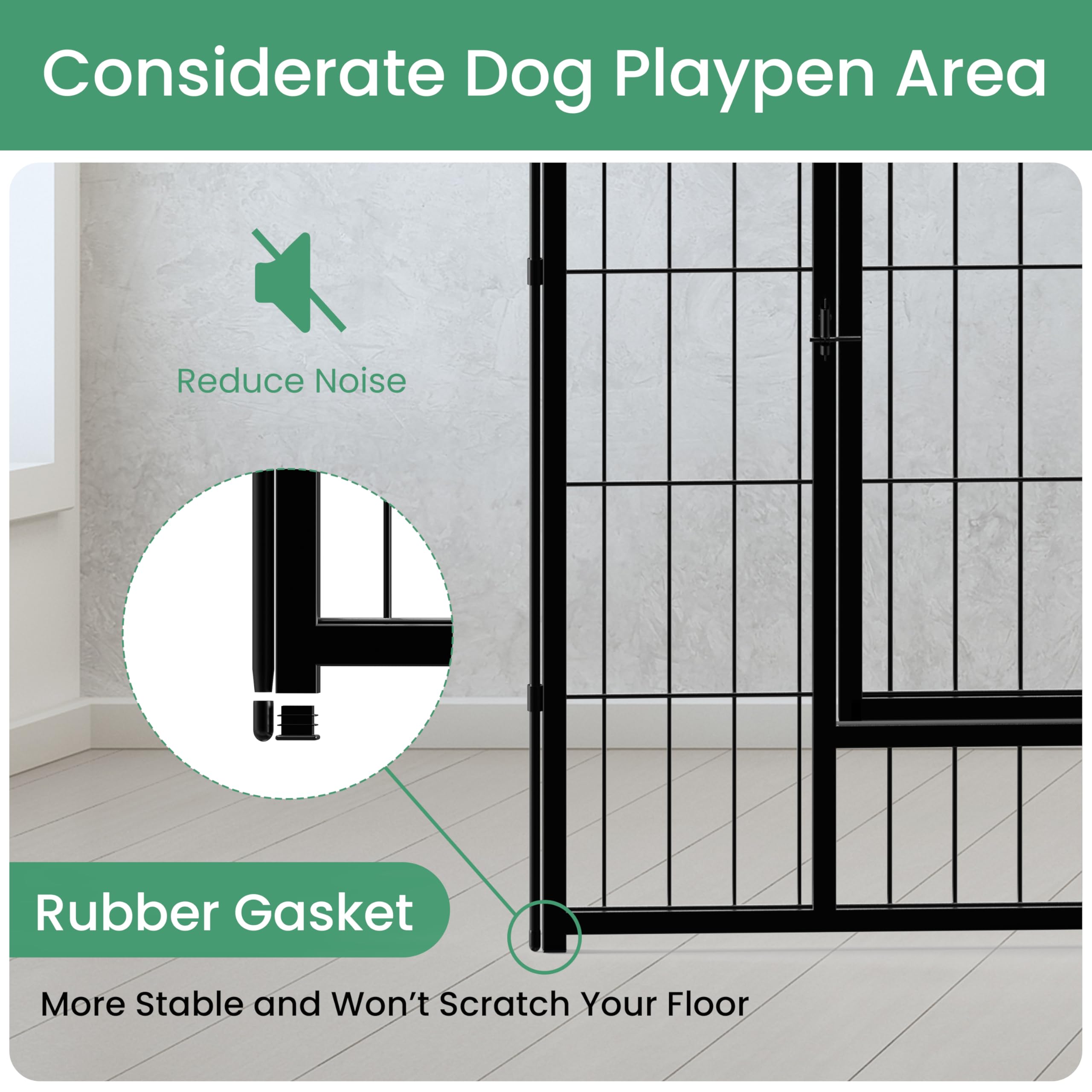 Simple Deluxe Dog Playpen, 40 Height 8 Panels Fence with Anti-Rust Coating, Metal Heavy Portable Foldable Dog Pen for Medium/Lar