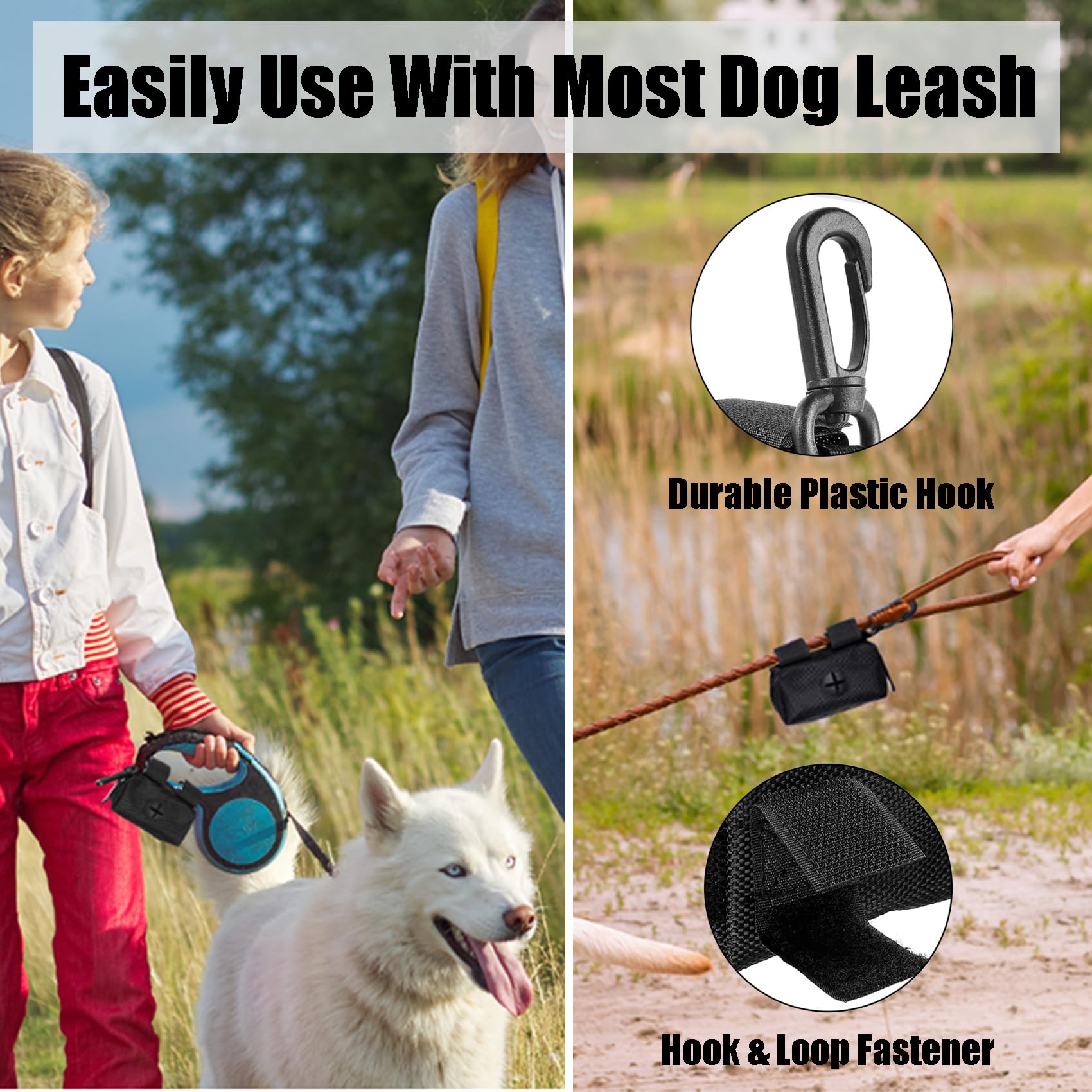 2Packs Dog Waste Bag Dispenser Pet Poop Bags Holder For Doggie Waste Bags Dispensers Soft Fabric Zipper Small Doggy Puppy Pouch