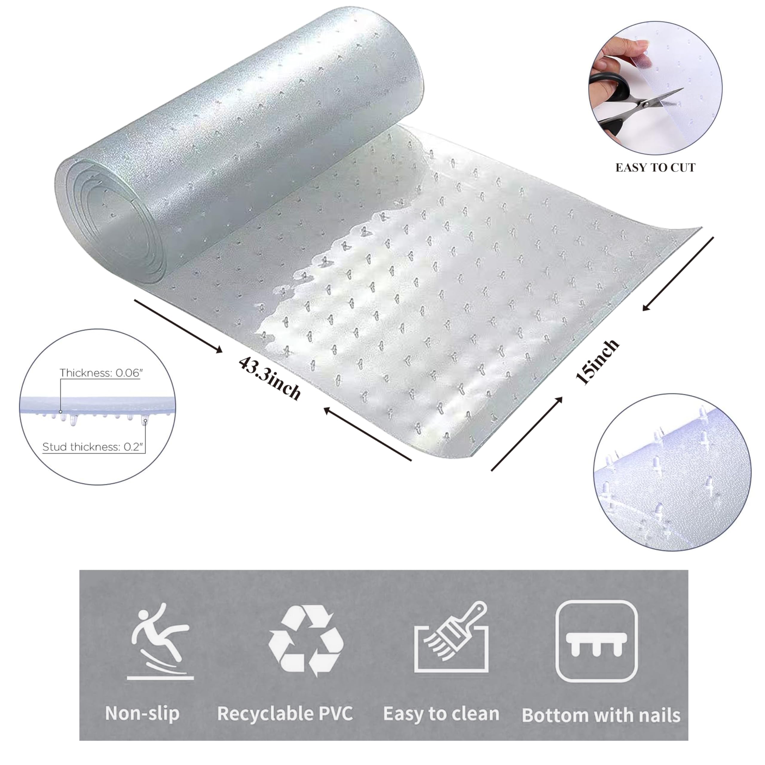 2 Pcs Of 3.6Ftcarpet Protector For Pets-Cat Carpet Protector For Doorway, Diy Anti-Slip Anti Scratch Under Door Cat Scratch Prot