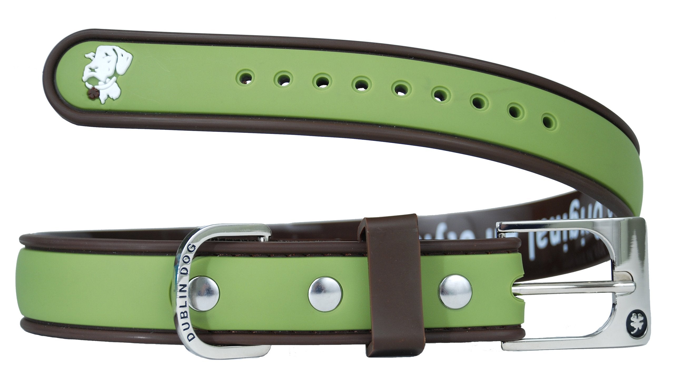 Dublin Dog Company Dublin Dog Waterproof Dog Collar, Small 9 inches - 14 inches, Olive Brown
