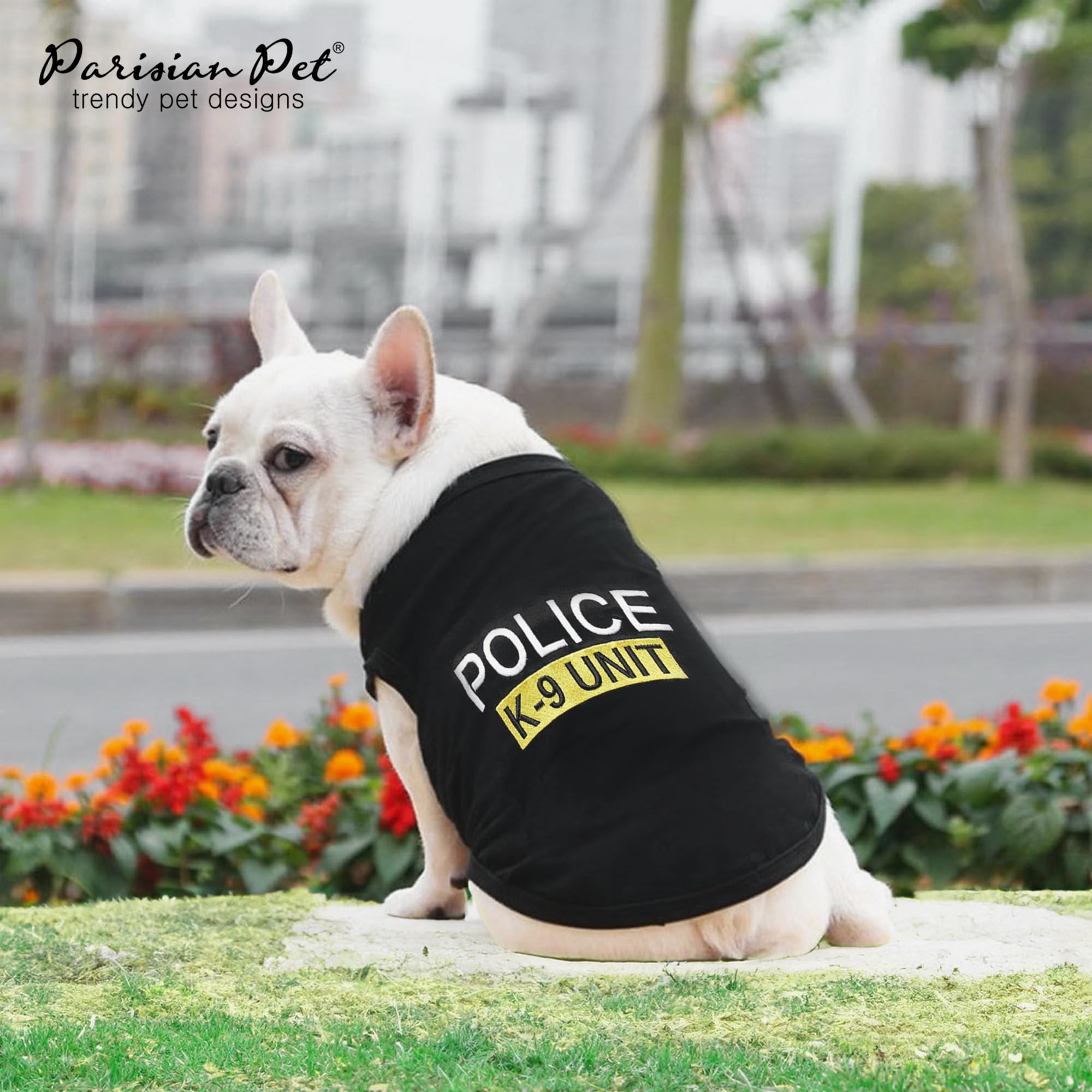 Parisian Pet Unisex Halloween Dog T-Shirt With Embroidered 'Police K-9 Unit' Dog Clothes - 100% Cotton, Dog Costume - Breathable Police Dog Vest - Machine Washable Dog Shirt For Large Dogs - 5Xl