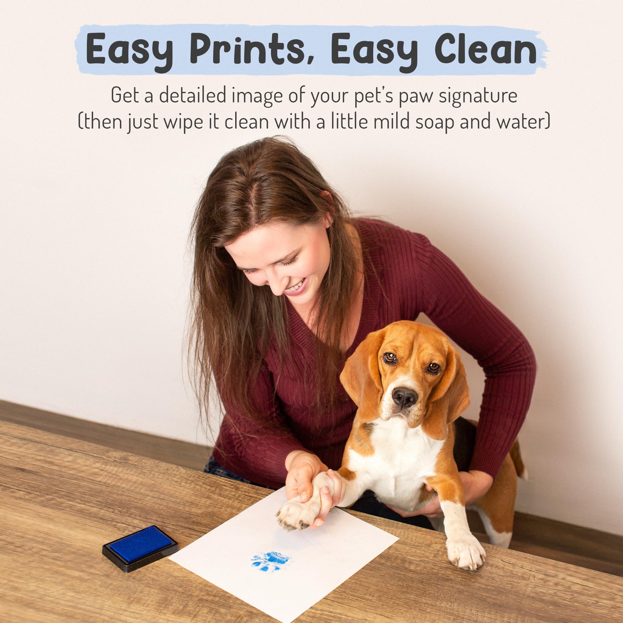 Pet Paw Print Impression Kit | Dog Ink Paw Print Kit | Pet Paw Print Kit | An Easy To Use Paw Print Stamp Pad For Dogs | Contains An Ink Pad For Dog Paw Prints That You Can Treasure (Blue, Big)