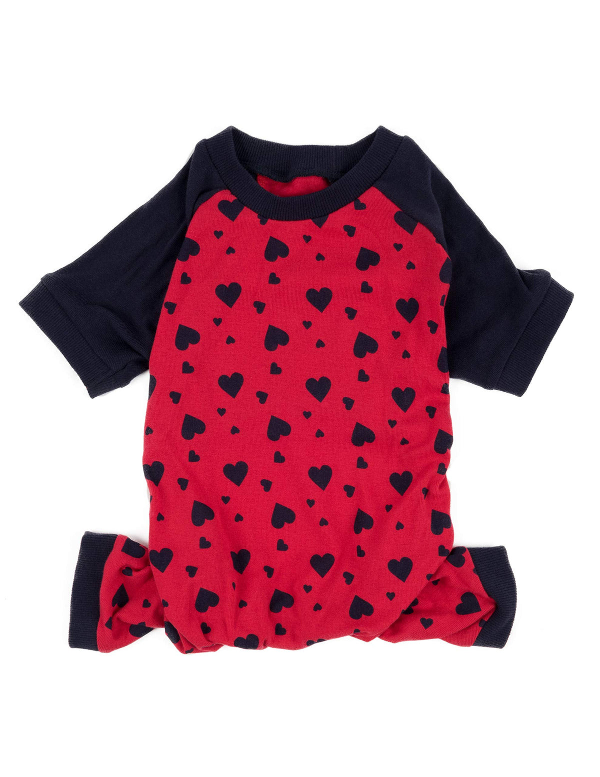 Leveret Matching Dog Pajamas Christmas Pjs 100% Cotton Navy Hearts Size X-Large