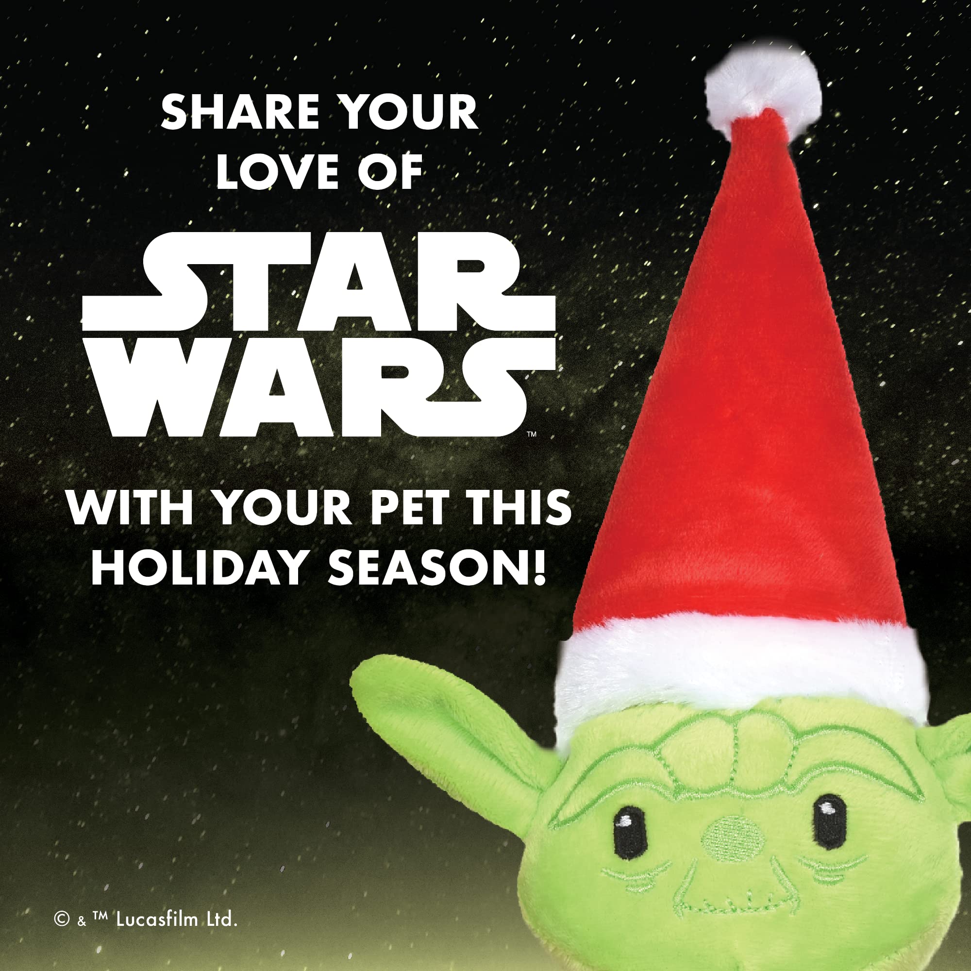 STAR WARS Dog Toy Yoda Dog Toy for Holidays | Santa Yoda Squeaky Dog Toy Chew Toy | Holiday Dog Toy Plush Toys for Dogs | 6 Inch
