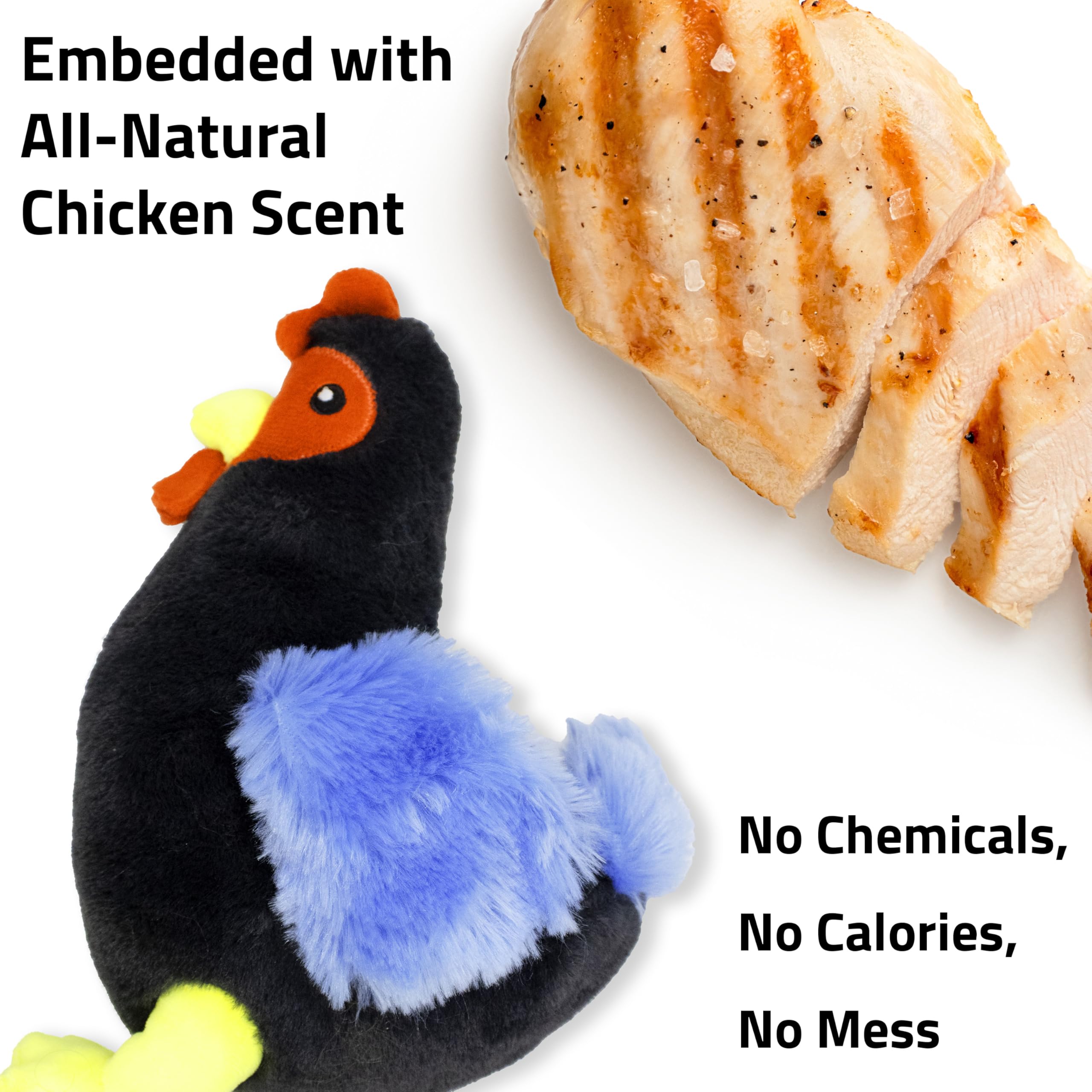 Playology Plush Toys for Dogs | Stuffed Animal Hen | Chicken Scented for Medium Dogs