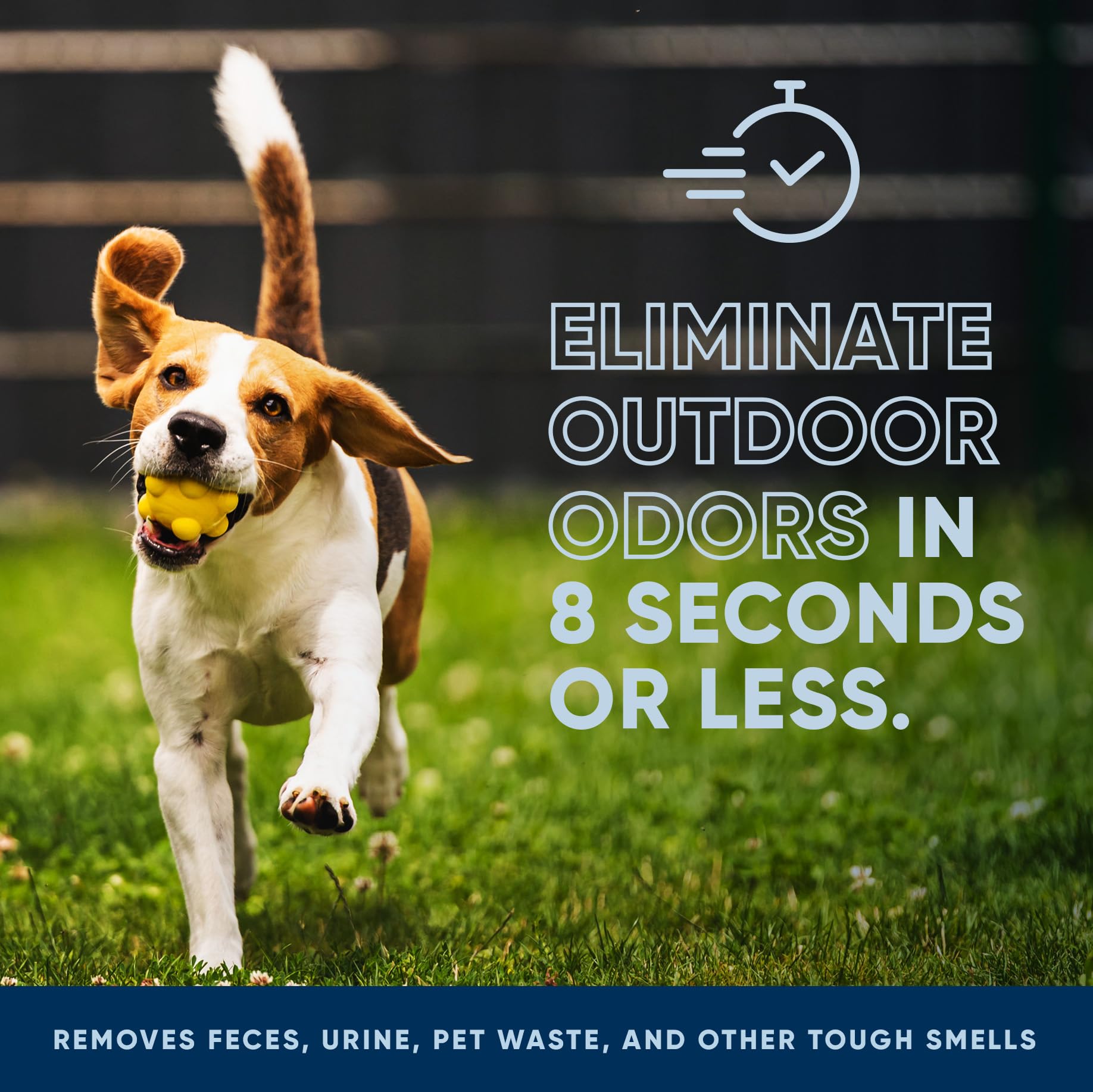 Eco Strong Outdoor Odor Eliminator - Powerful Pet Urine Enzyme Cleaner, 128 OZ, White, Ideal for Yards, Turf, Kennels, Patios, Decks