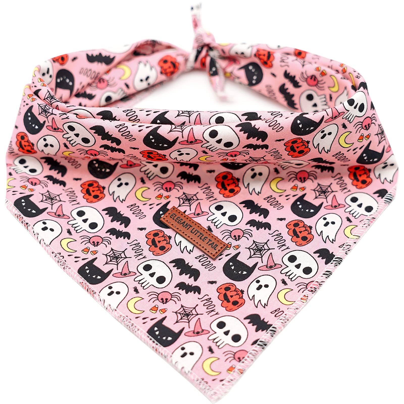 Elegant Little Tail Dog Bandana, Halloween Pumpkin Girl Boy Dog Bandanas For Small Medium Large Dogs Washable Square Dog Scarf A