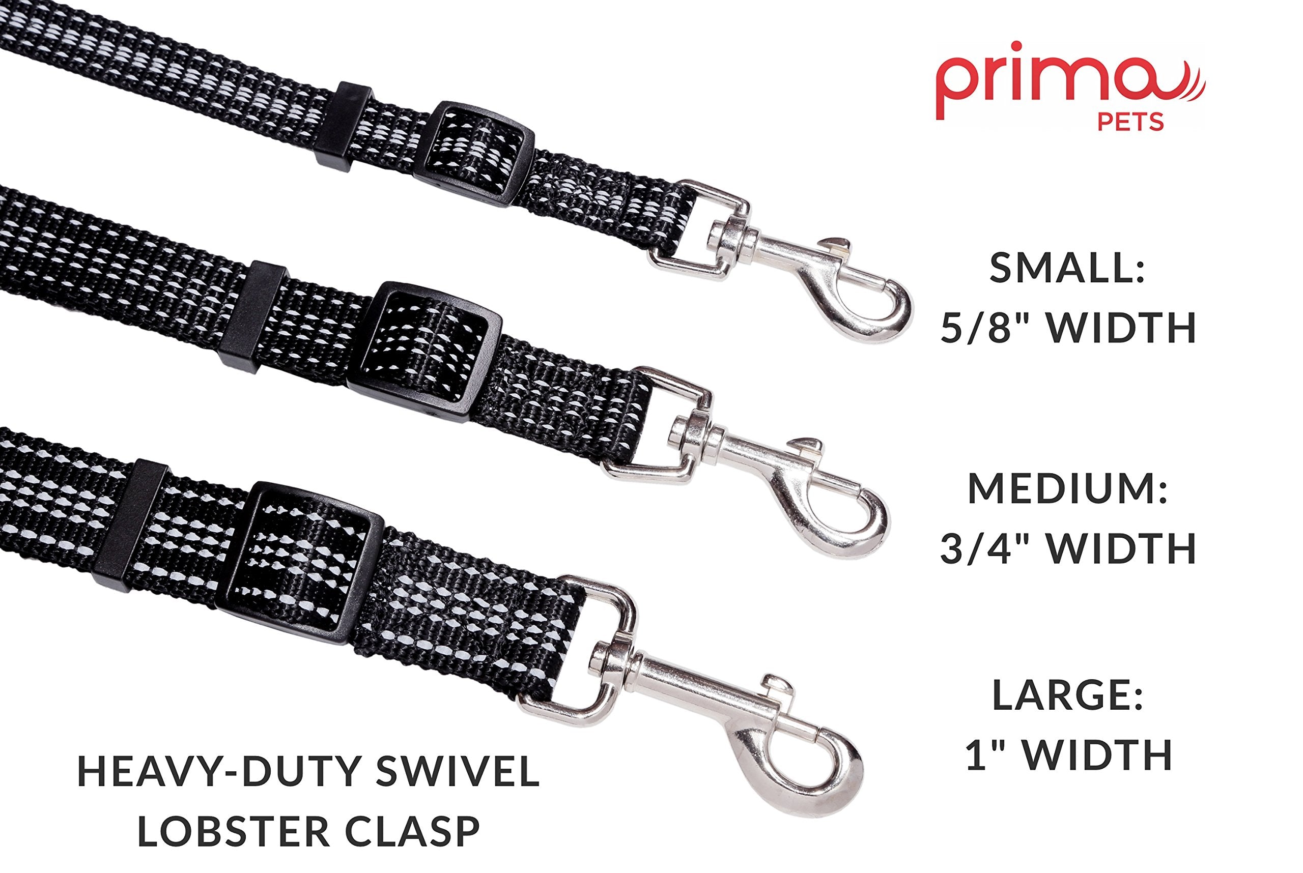 Reflective Nylon Dog Leash with Padded Double Handles, Heavy Duty Dual Neoprene Handles for Control Safety Training, For Small t
