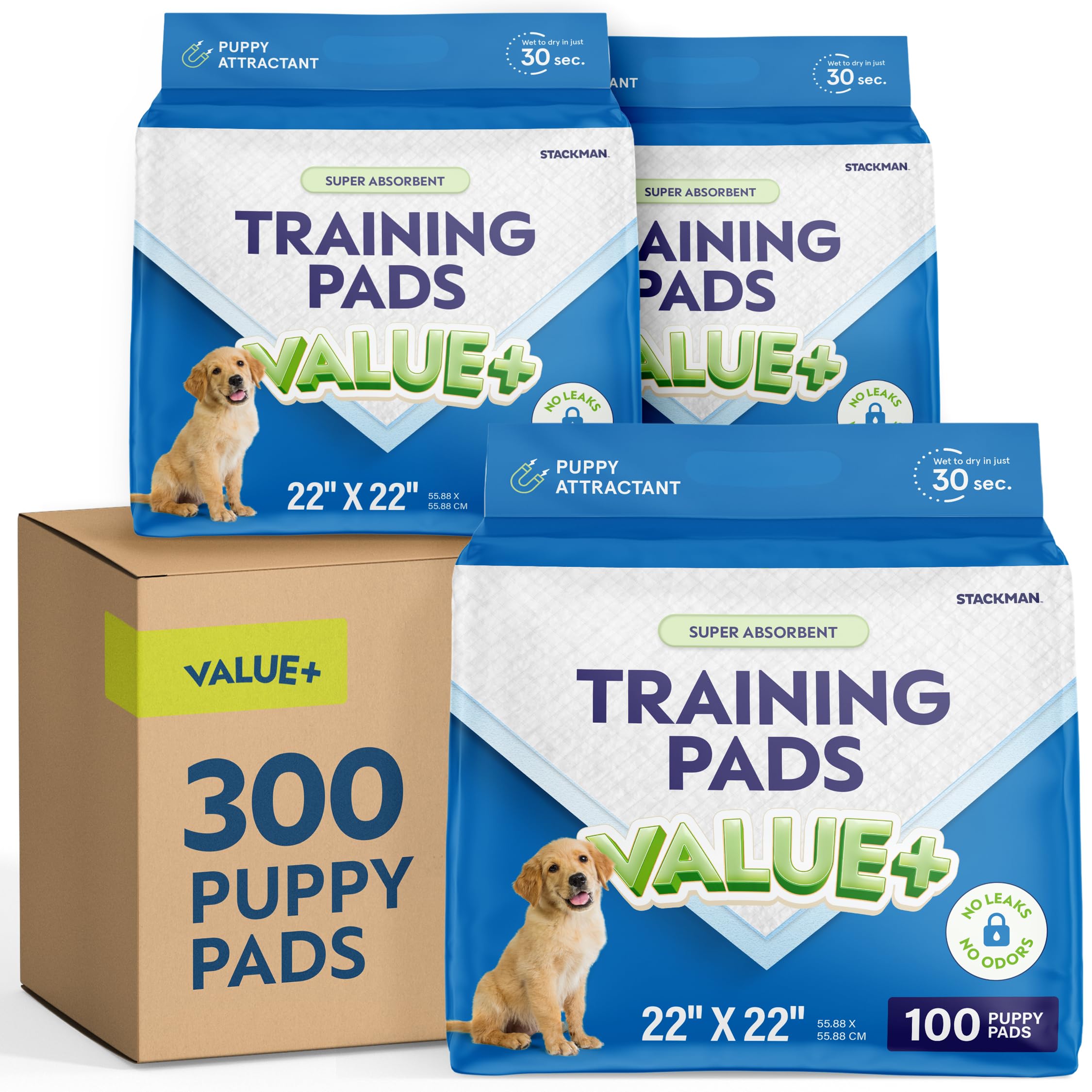 Puppy Pads Pet Pee Pads for Dogs & Puppy Training [300-COUNT] Potty Pads for Dogs 22 x 22 Leak-Proof Dog Pee Pads - Quick-Dry Su
