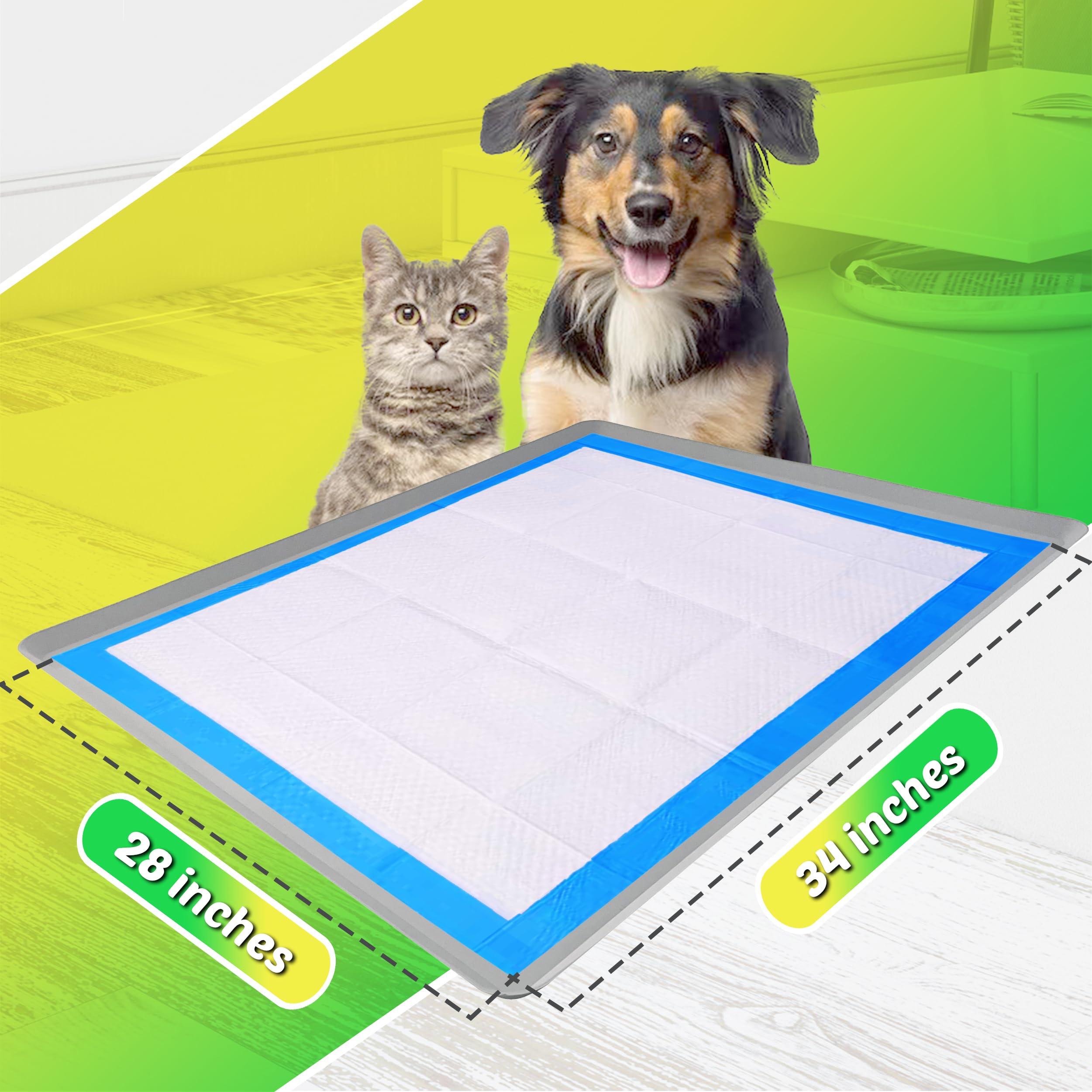TidyFriend Dog Pad Holder Tray for 28 x 34 Inches Training Pads (Light Grey) - Easy to Clean and Store Perfect for Dog Potty - S