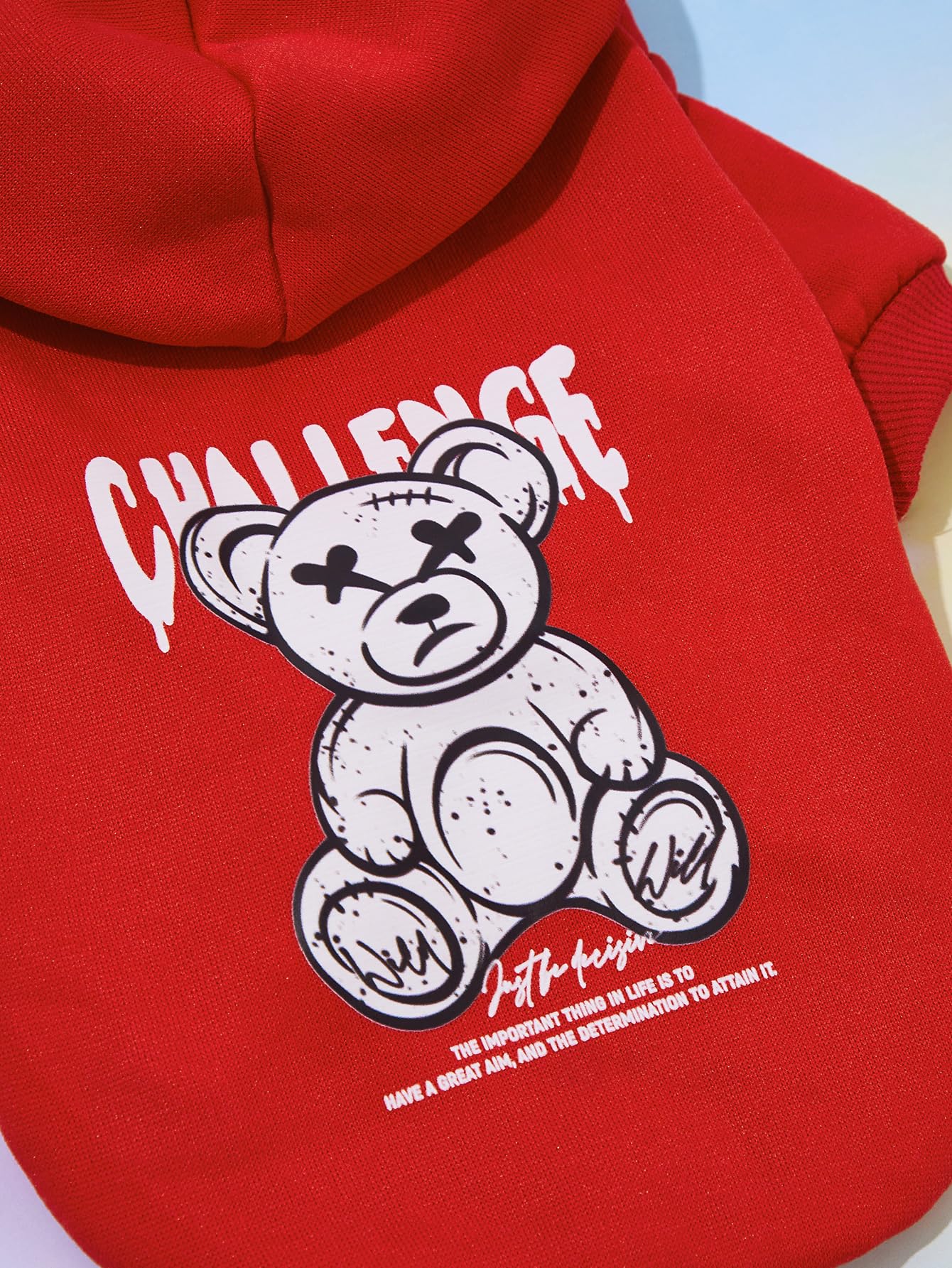 Qwinee Cartoon Bear Print Dog Hoodie Dog Sweatshirt Cat Shirt Apparel Winter Warm Dog Clothes For Puppy Kitten Cat Small Medium