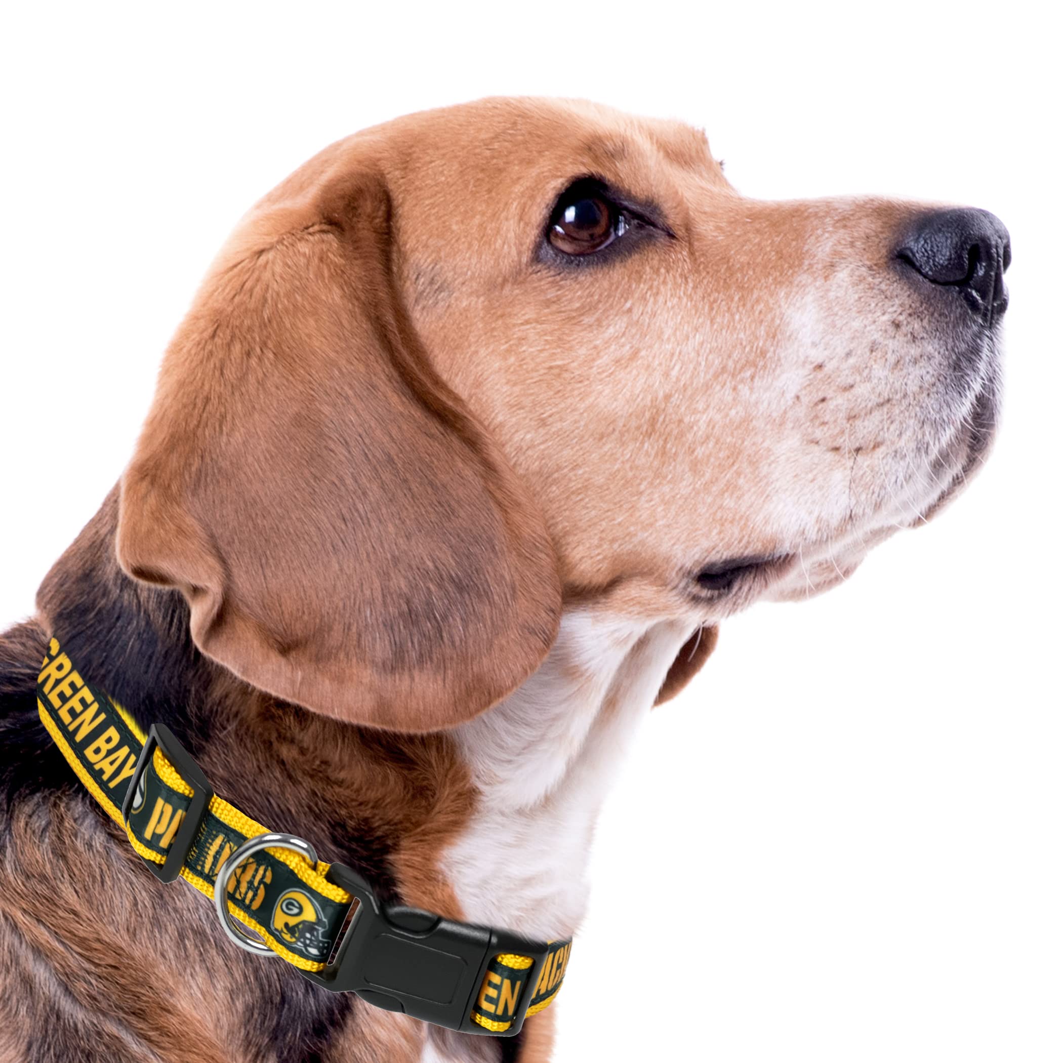 Pets First NFL Green Bay Packers Licensed PET COLLAR, Medium - Heavy-Duty, Strong, and Durable Dog Collar. Available in 31 Footb