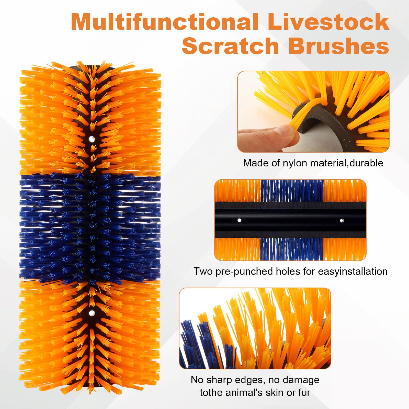 EATHEATY Livestock Scratching Brush - Goat Brushes for Grooming - Pig Cow Brush for Scratching - Cattle Sheep Scratcher Horse Sc