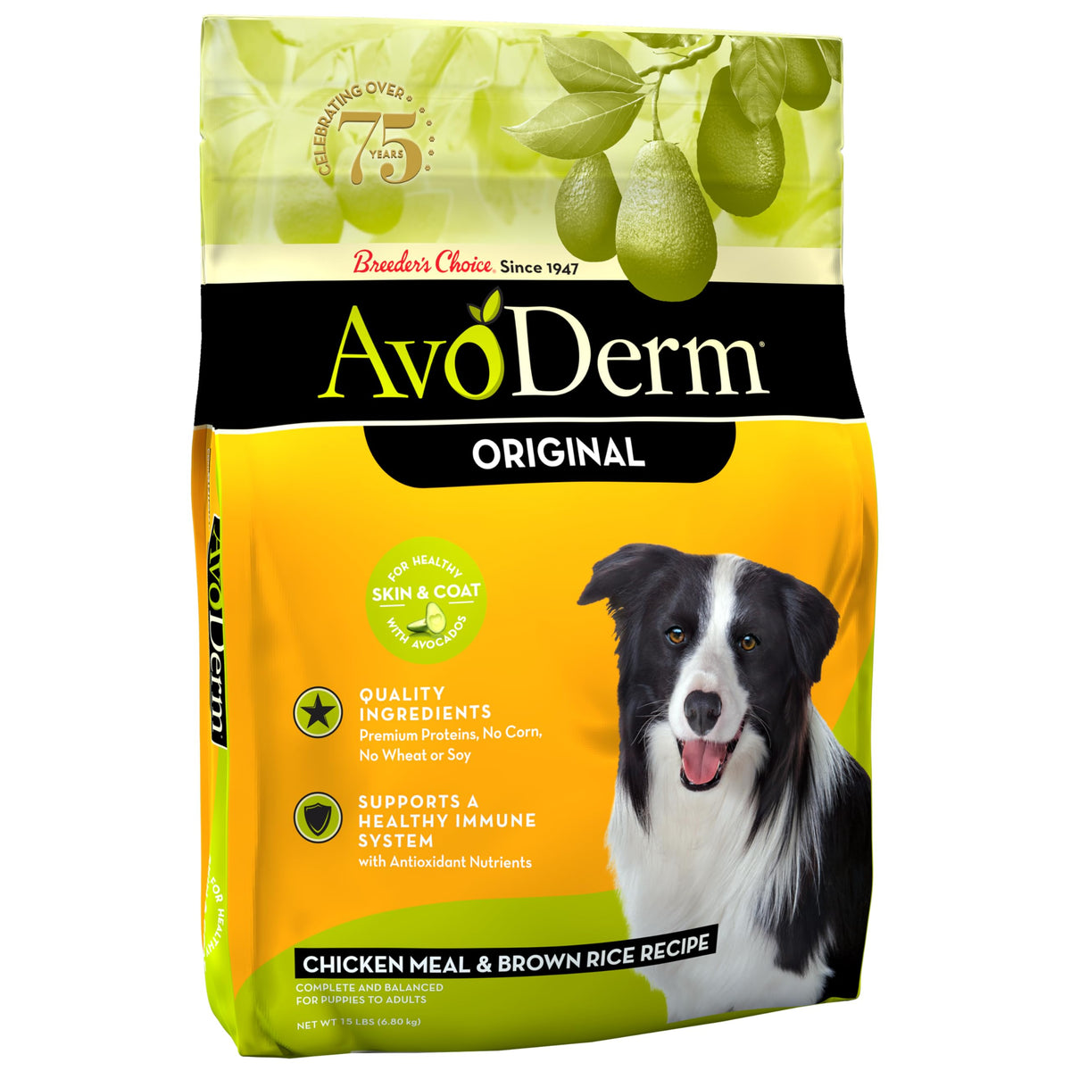 Avoderm Natural Dry Dog Food, For Skin & Coat, Chicken & Rice Formula 15 Pound