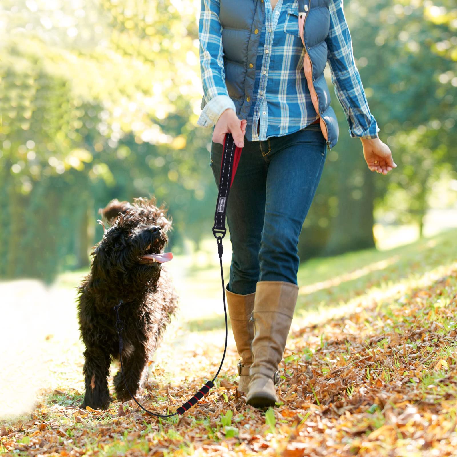 6Ft Chew Proof Dog Leash With Soft Foam And Reflective Padded Handle, Waterproof Vinyl Coated Steel Cable Chew-Resistant Metal Lead For Small Large Dogs