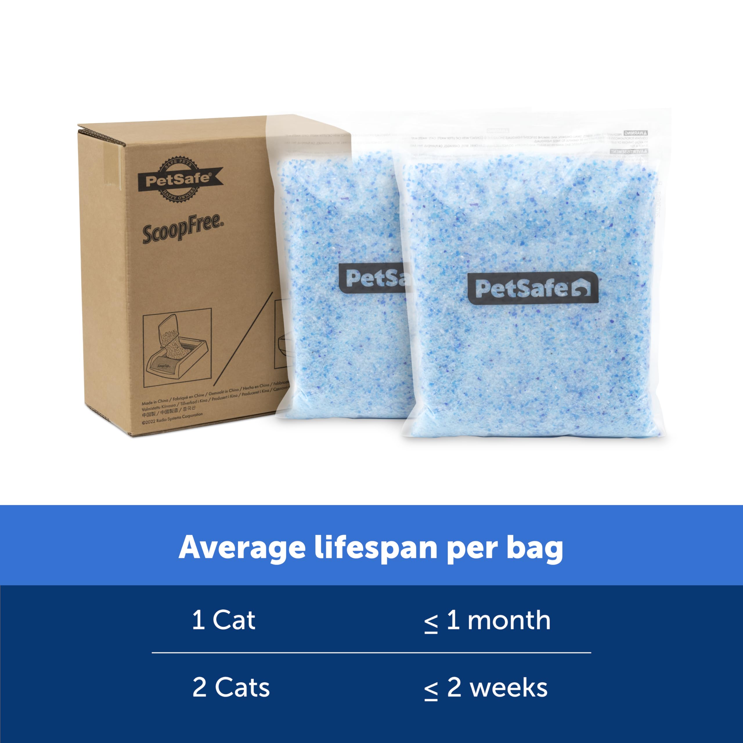 PetSafe ScoopFree Odor Control Crystal Cat Litter, Fresh Scent, 4.3 lb (Pack of 2), Blue - Ultimate Odor Control for Your Cat's Litter Box