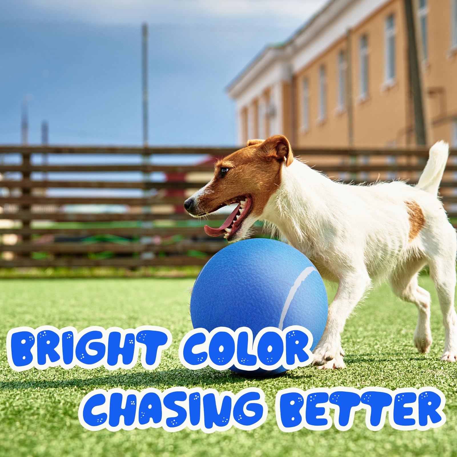 Banfeng Big Tennis Ball For Dogs, Giant Dog Tennis Ball Toy Large Outdoor Sports Gift For Small Medium Large Dog (Blue, 9.5 Inch