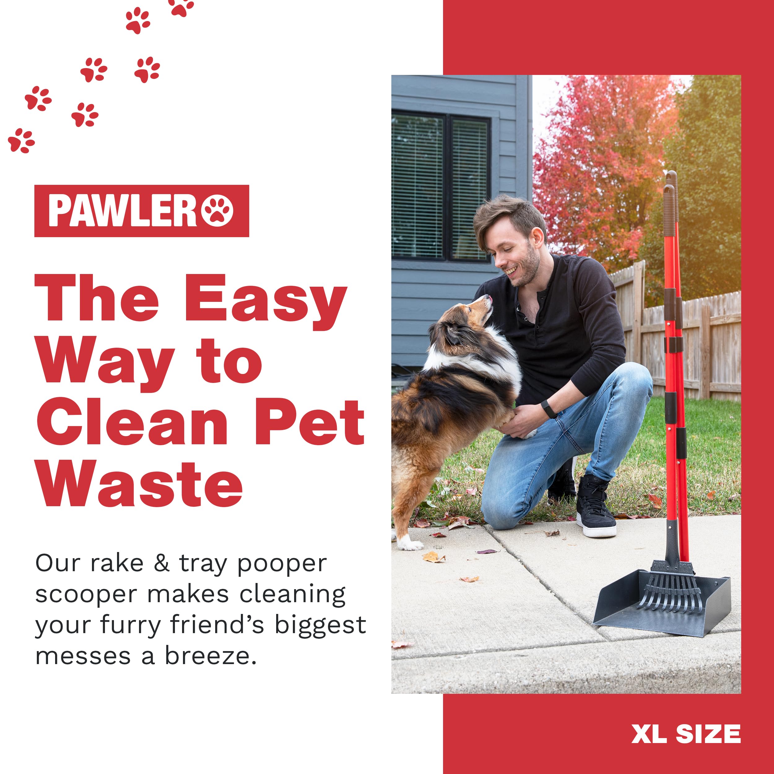 Pawler Heavy-Duty Dog Pooper Scooper Set, Yard & Grass Use