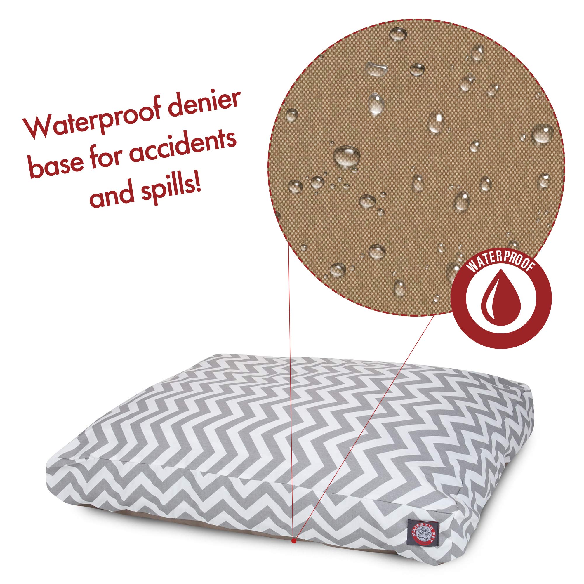 Gray Chevron Large Rectangle Indoor Outdoor Pet Dog Bed With Removable Washable Cover By Majestic Pet Products