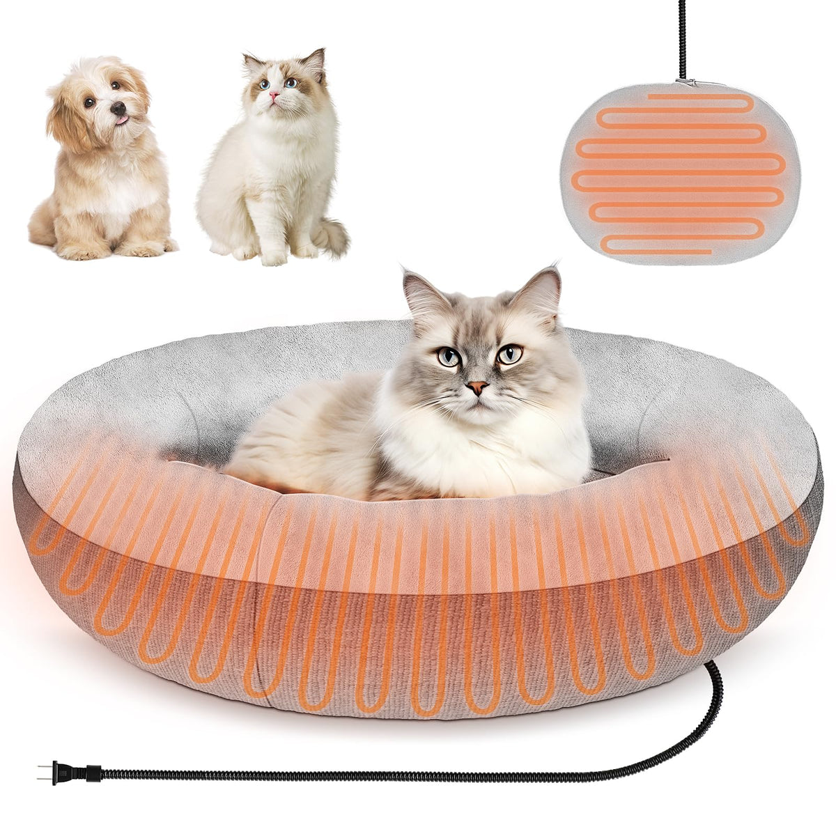 Sohveta Heated Cat Bed - Cozy Electric Pet Bed With Constant Warmth, Washable Design For Indoor Cats, Kittens & Small Dogs
