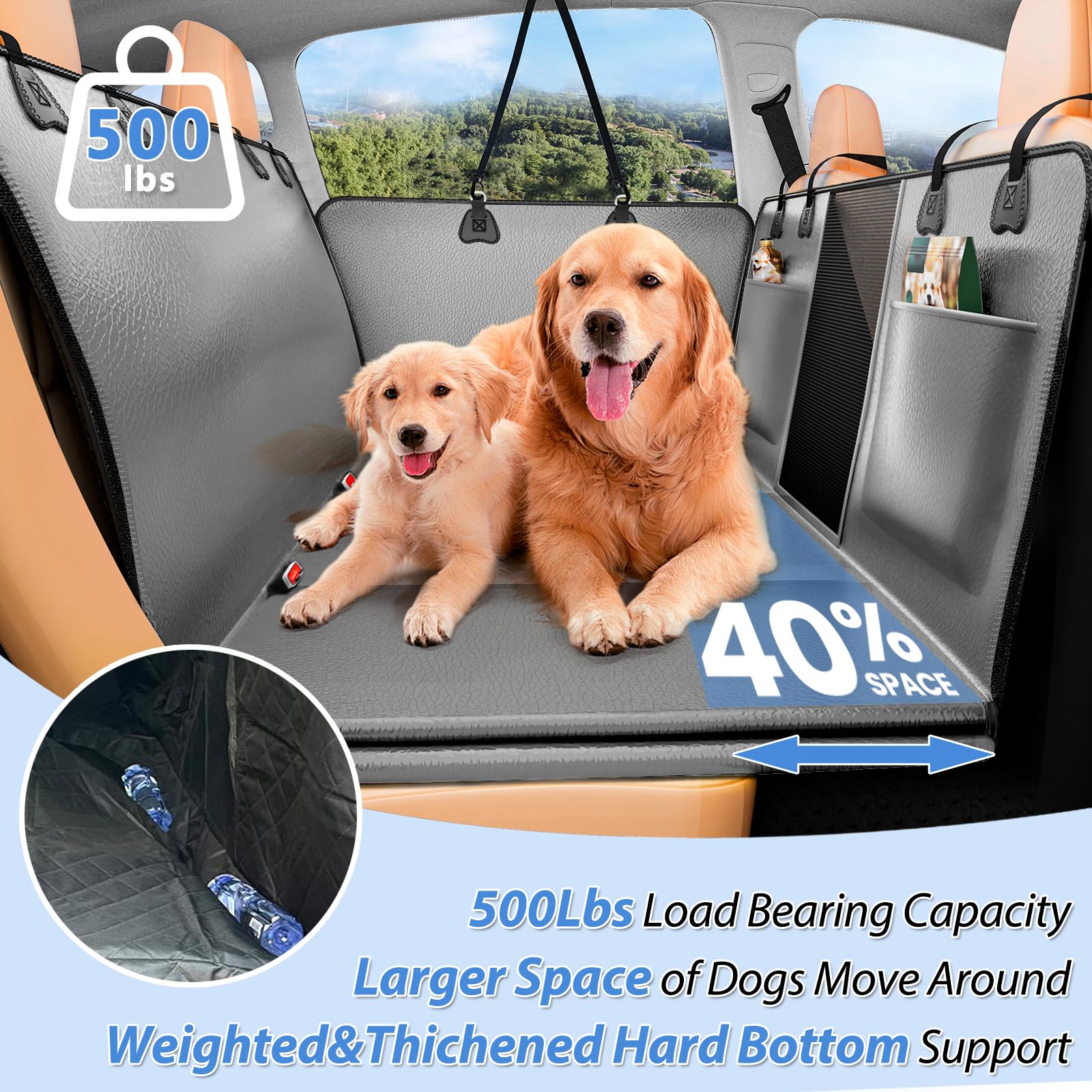 Yfchangle Heavy Duty Waterproof Dog Seat Cover For Suv & Truck - Scratch-Proof Pet Car Protector, Large Hammock For Back Seat, H