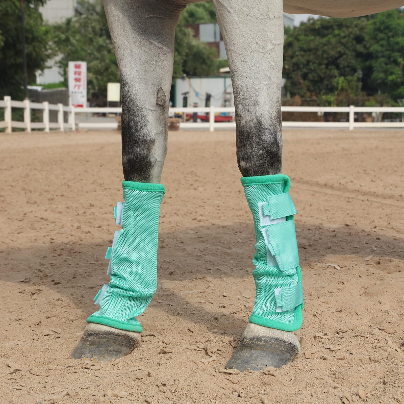 Gallopoff Fly Boots For Horses Set Of 4, Non-Slip Horse Fly Boots, Comfy Airflow Mesh, No More Stomping & Horsefly Nuisance Gree