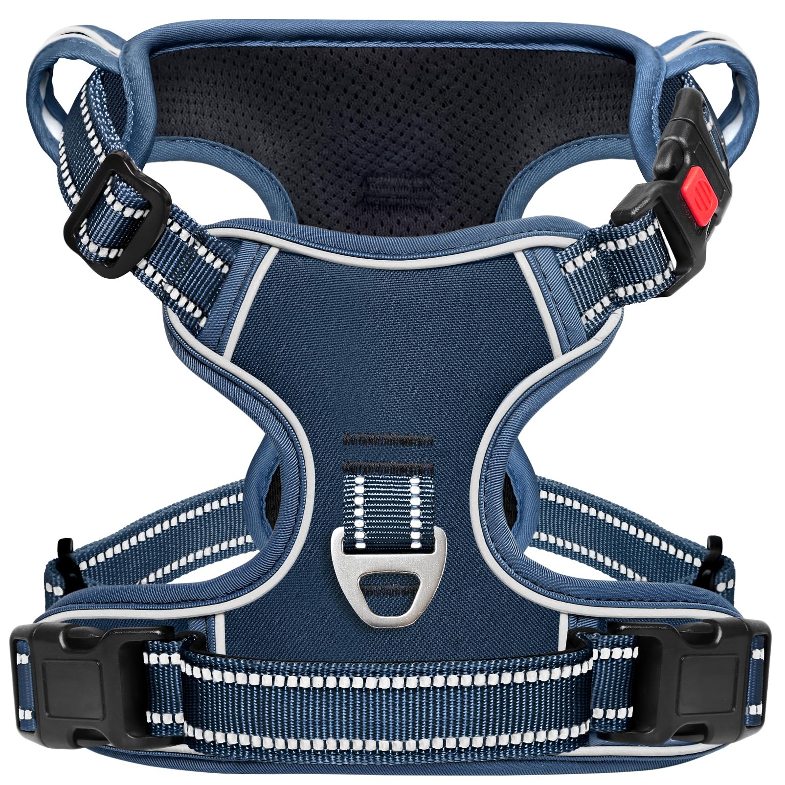 Timos Dog Harness Large Sized, No Pull Pet Harness with Neck Lockable Snap,No Choke Front Clip Dog Reflective Vest,Adjustable Me