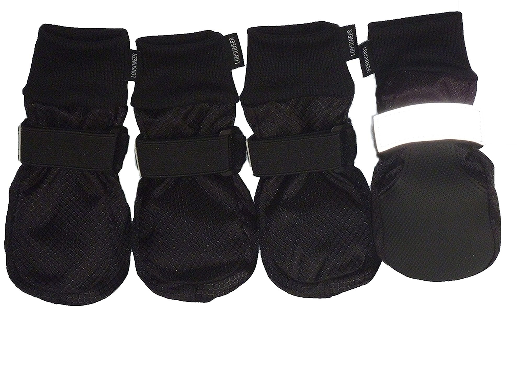 Lonsuneer Winter Paw Protector Dog Boots Waterproof Soft Sole And Nonslip Set Of 4 Color Black Size Medium