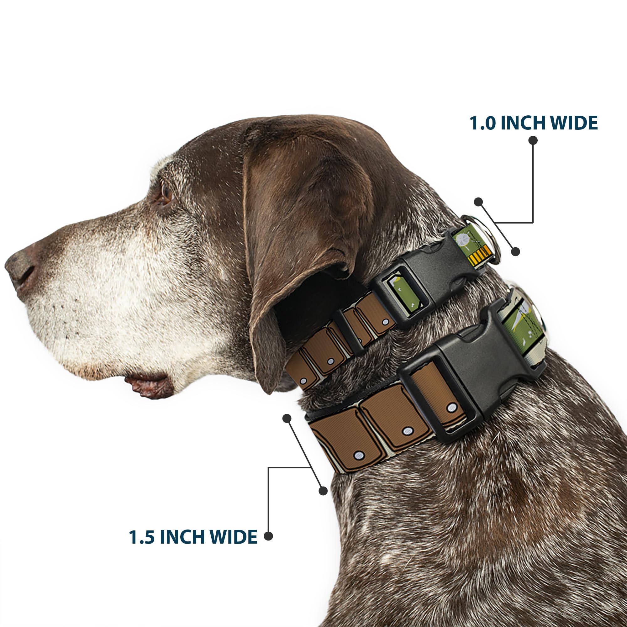 Star Wars Pet Collar, Dog Collar Plastic Buckle, Star Wars Boba Fett Utility Belt Bounding Tan, 7 To 8.5 Inches 0.5 Inch Wide