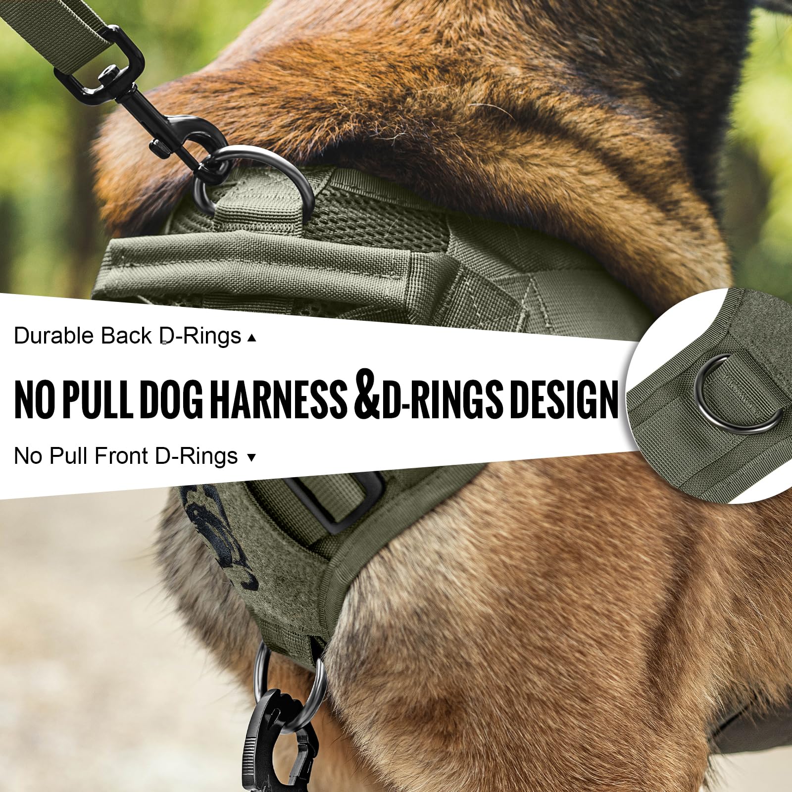 Onetigris No Pull Tactical Dog Mesh Harness For Medium Dogs, Aire Mesh Breathable Military Dog Molle Vests With Handles, Service