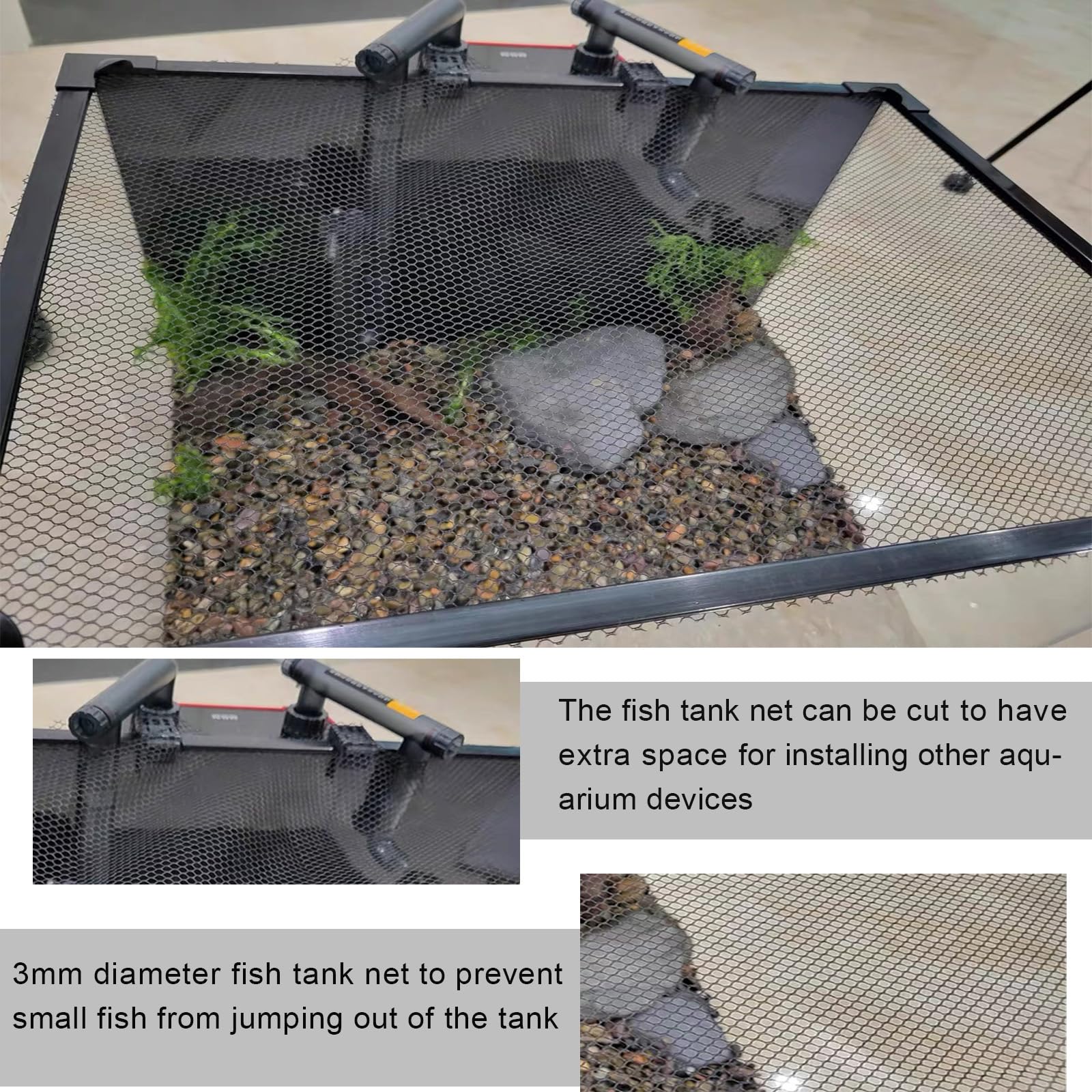 Magnetic Aquarium Anti-Jumping net Cover mesh to Protect Fish Jumping Out of Fish Tank