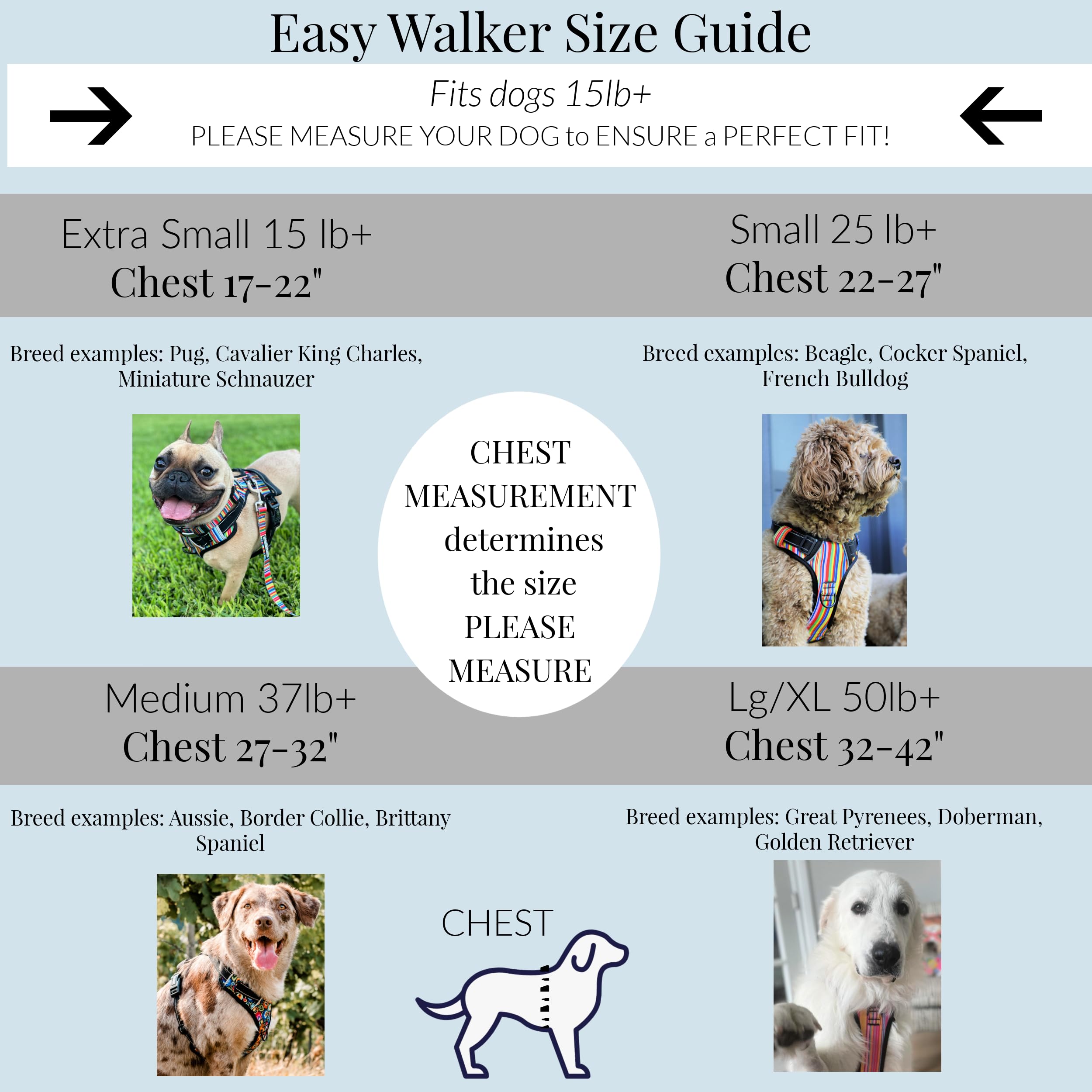 Lucky Love Dog No Pull Dog Harness, Adjustable and Easy to Walk, Cute Patterned Harness for Small Medium Large Male & Female Dog