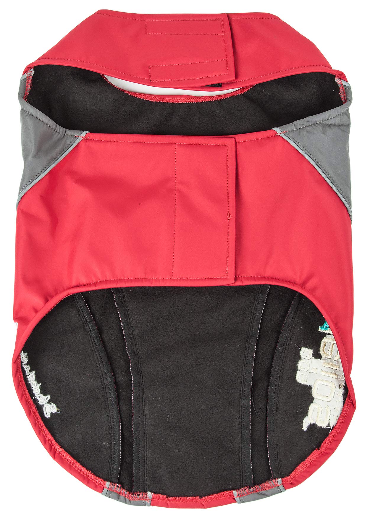 DOGHELIOS High Octane Softshell Neoprene Polar Fleece Reflective Performance Pet Dog Coat Jacket w/ Blackshark technology, Lar