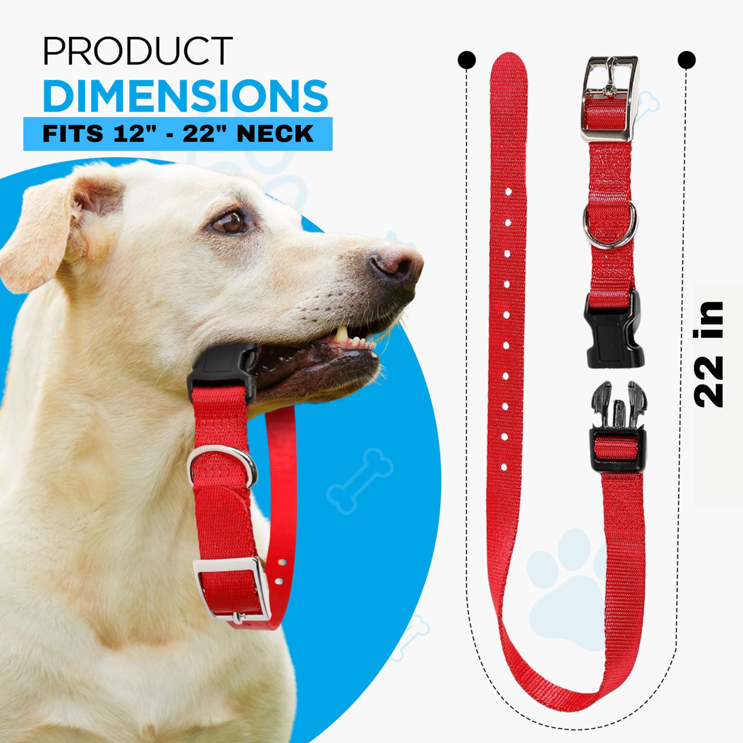 E-Collar Replacement Strap - Shock Collar, Fence Collar, Compatible With Most Brands (3/4'', Orange)