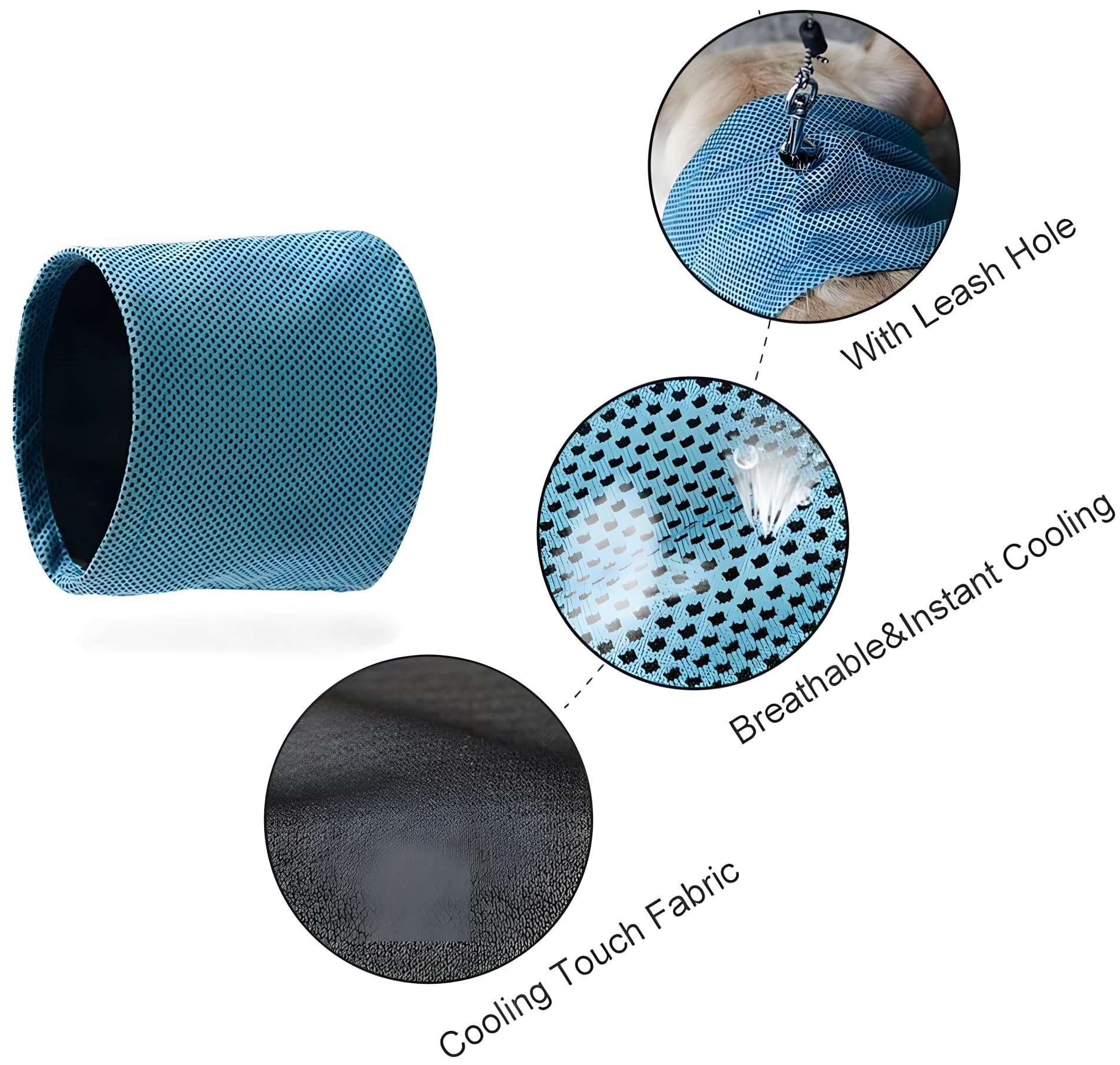 Nacoco 2 Pcs Dog Instant Cooling Scarf Summer Pet Bandana Cats Collar Ice Towels For Bulldog (Blue, S)